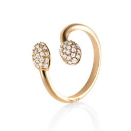 Love Bead Twin Ring - Diamonds