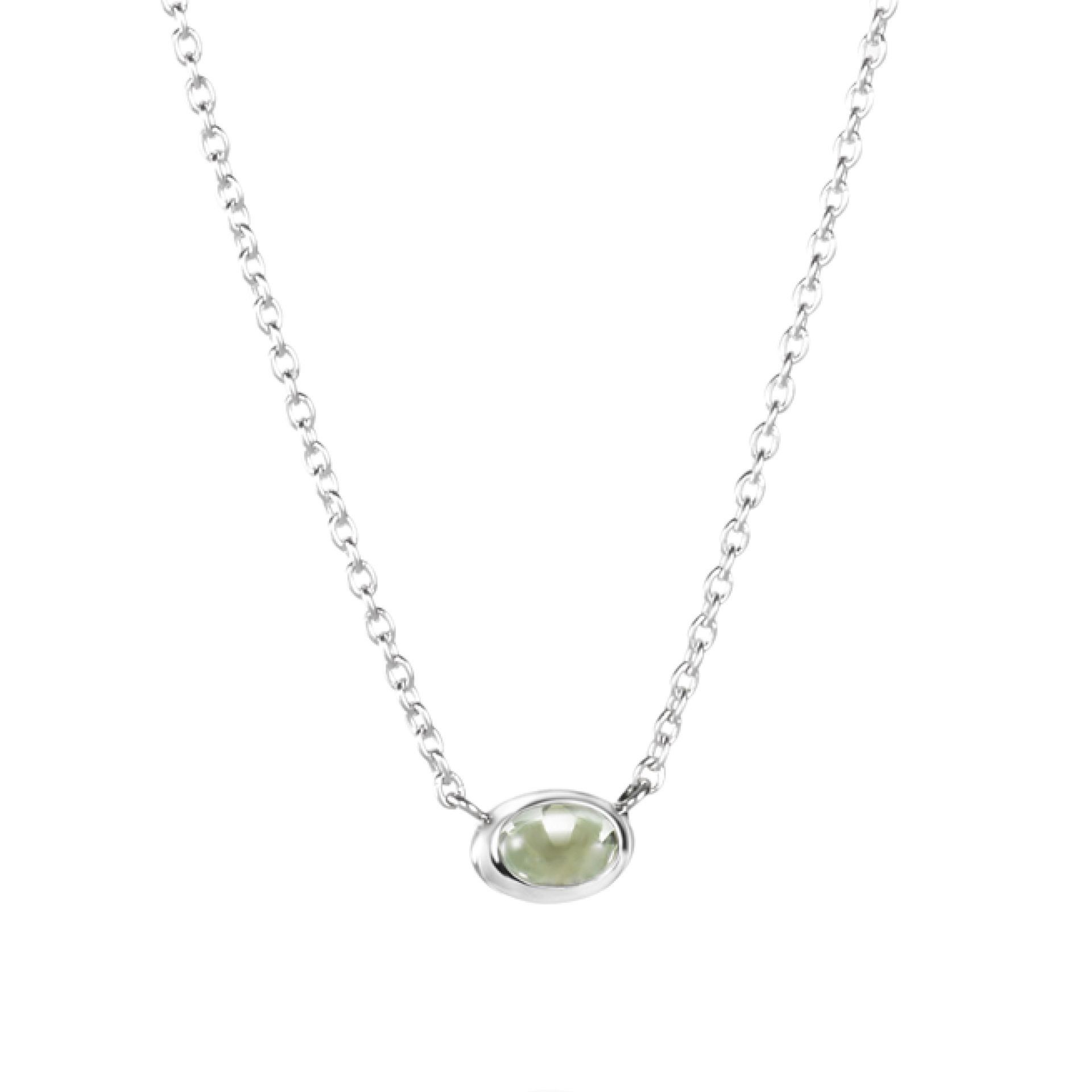 Efva Attling Love Bead Necklace - Green Quartz 42/45 CM - SILVER