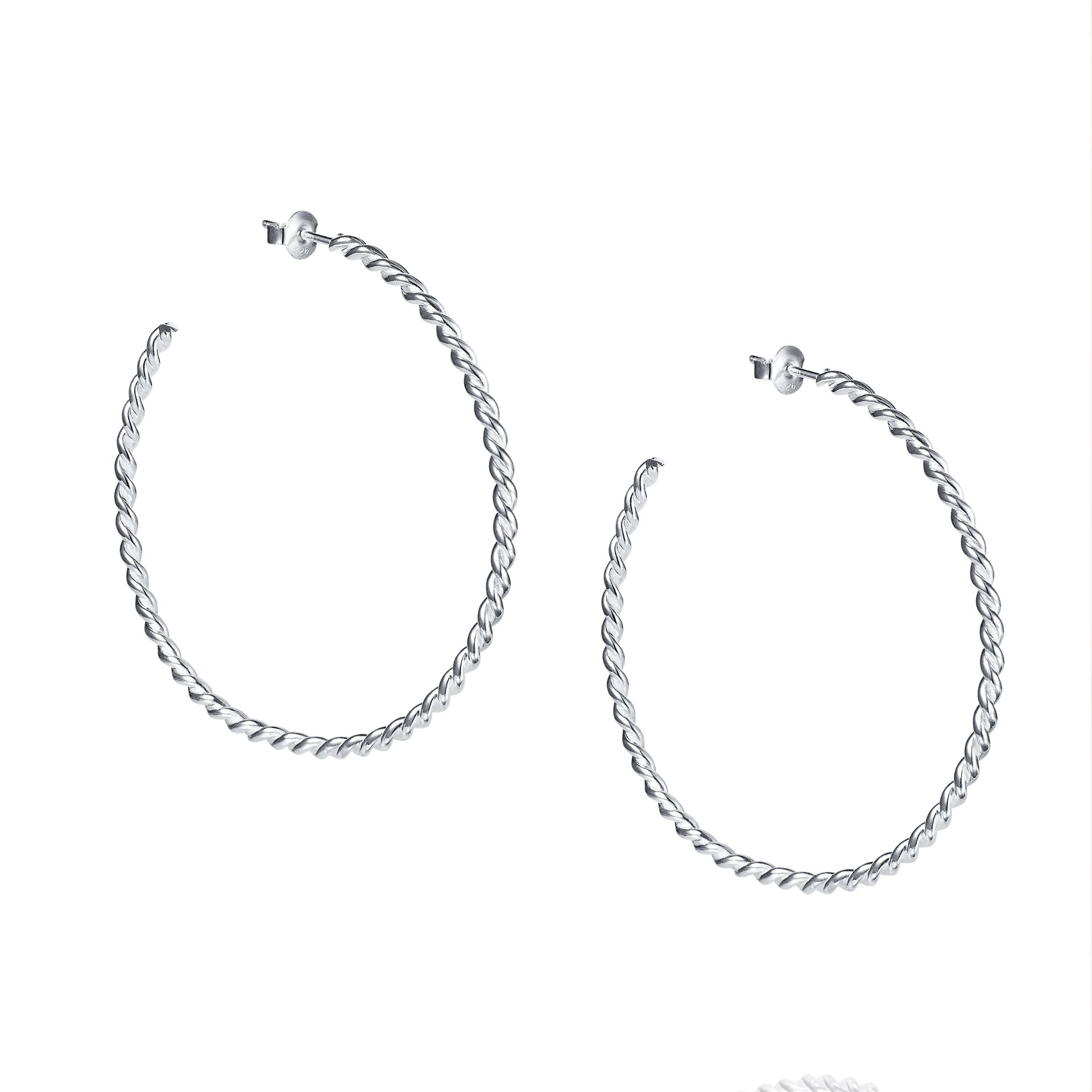 Efva Attling Wrapped Hoops ONE SIZE SILVER