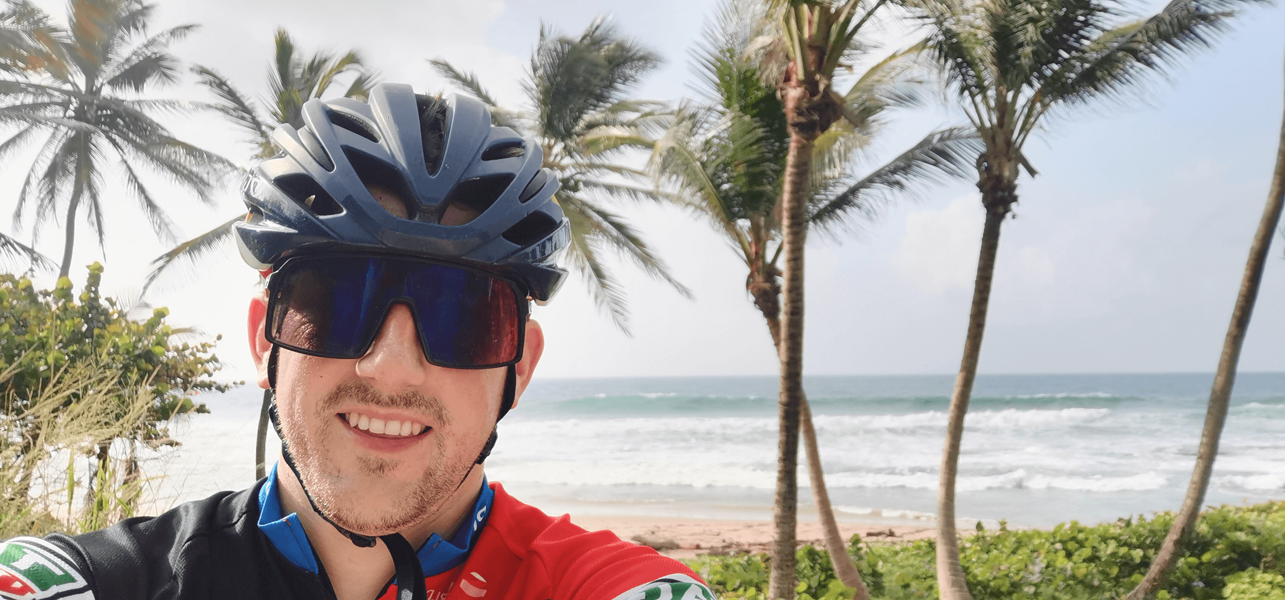 Patrick exploring Barbados on his bike