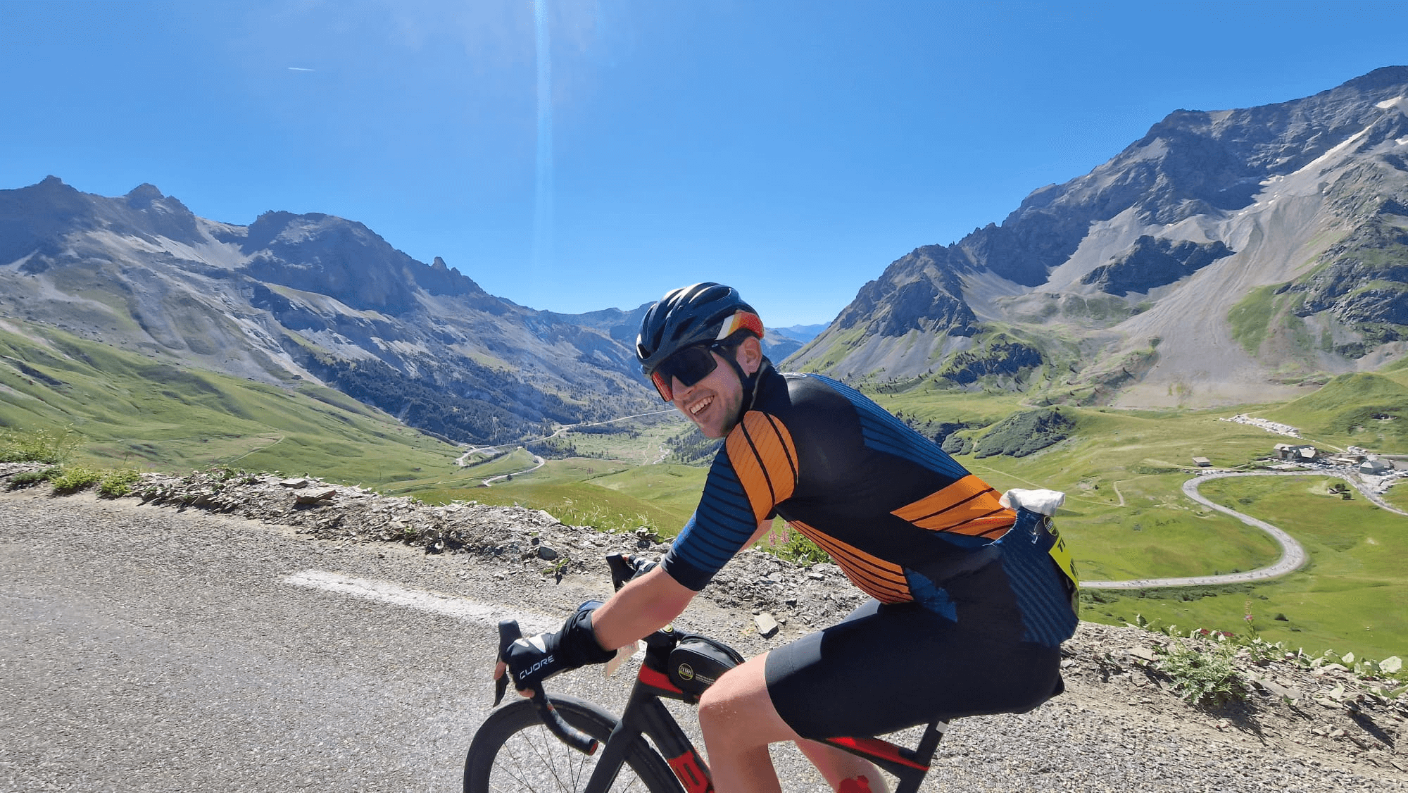 Patrick conquering Col du Galibier, a Tour de France legend