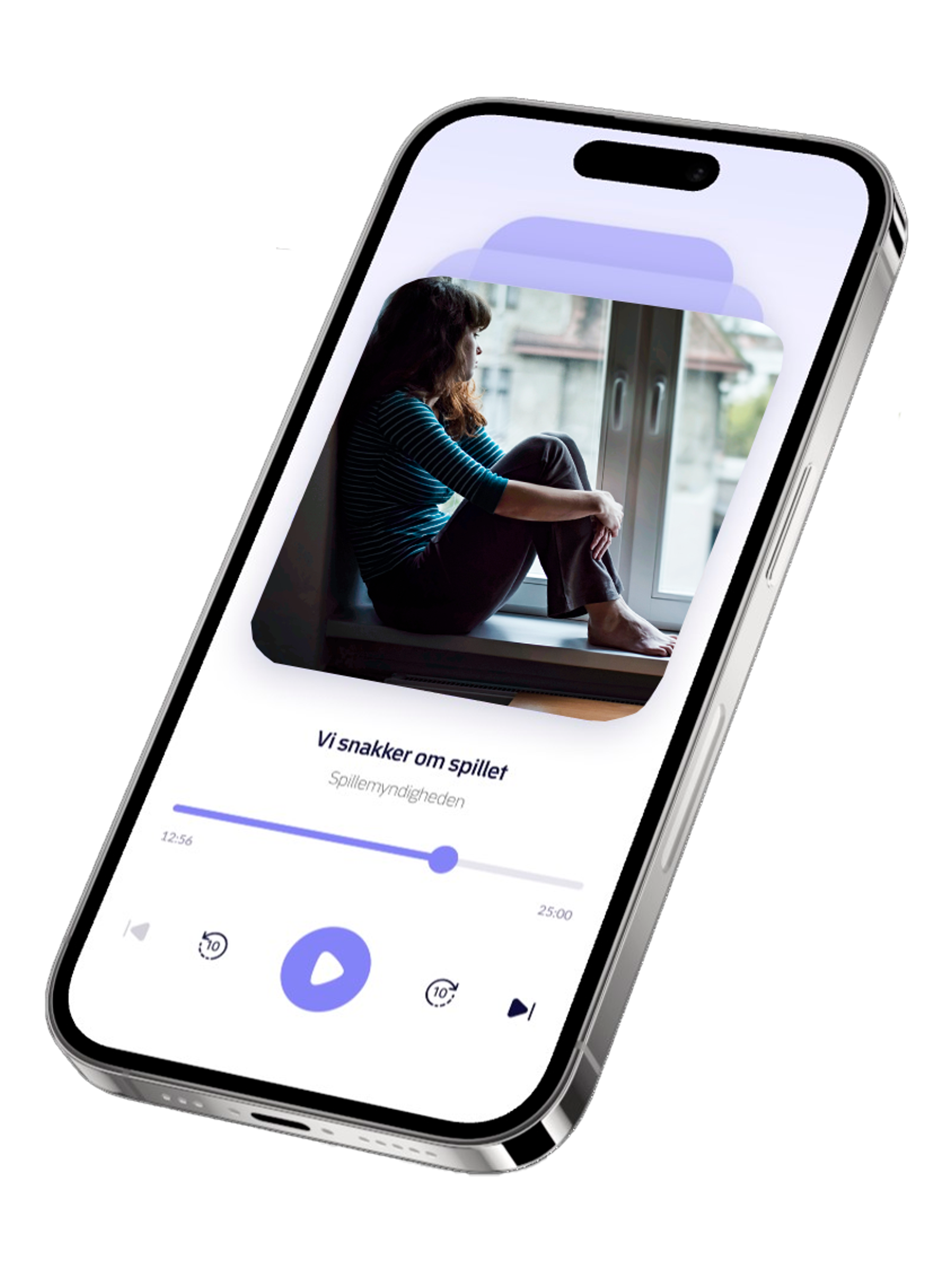 Billede af en telefon, der illustrerer podcastens afsnit.