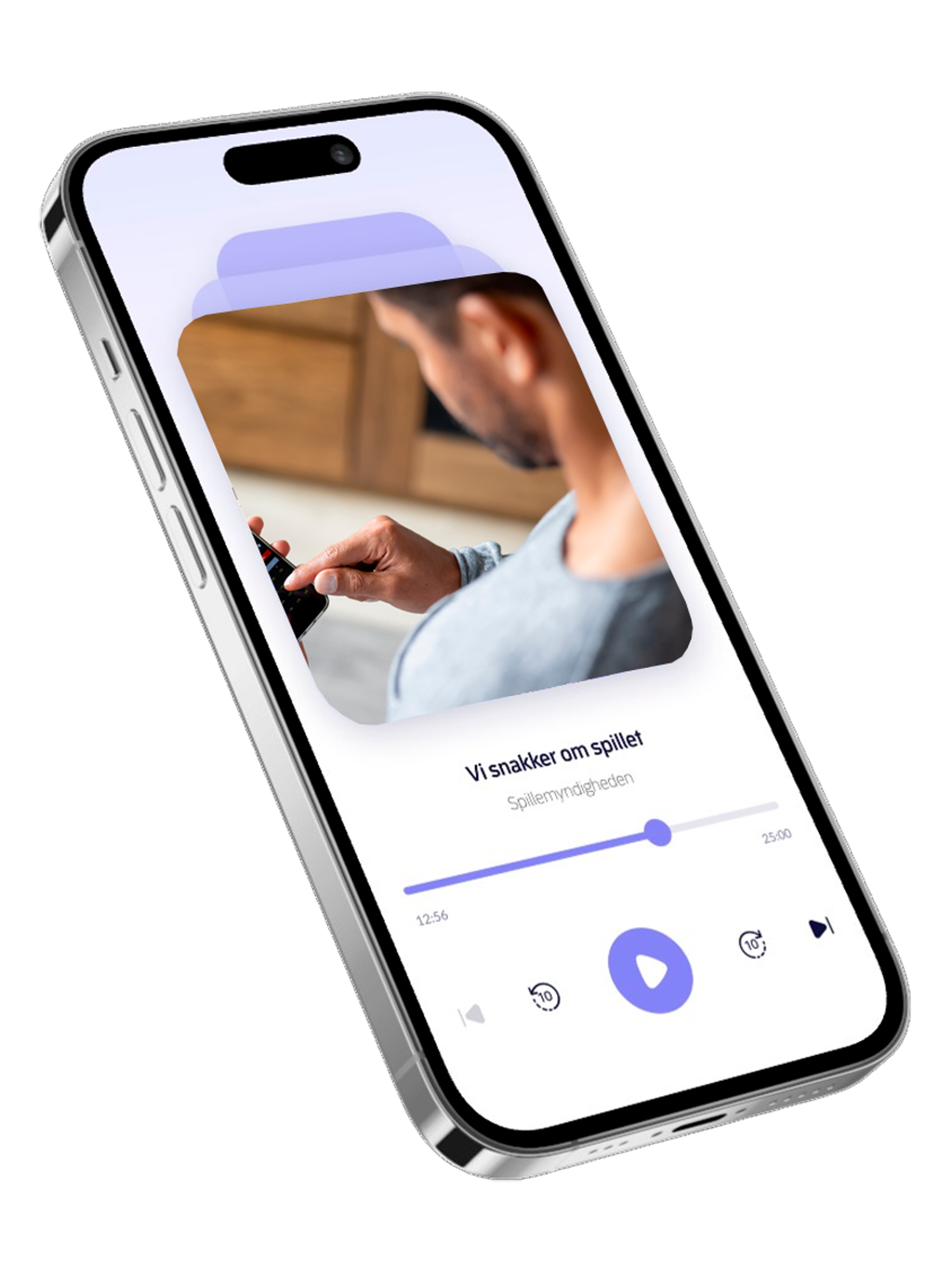 Billede af en telefon, der illustrerer podcastens afsnit