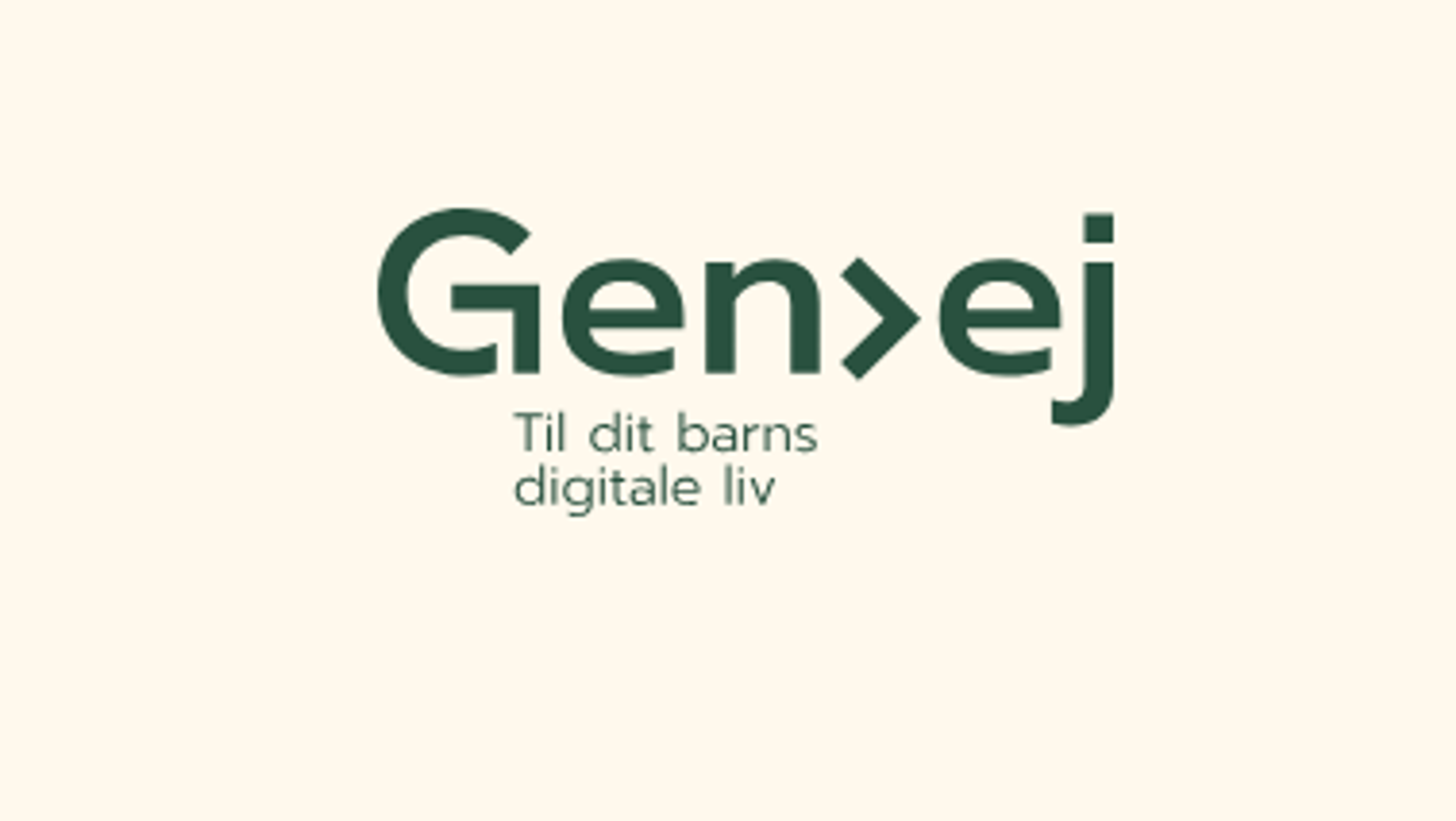 På billedet ses logoet til hjemmesiden Genvej.
Under Genvejs logo står der 'Til dit barns digitale liv'.