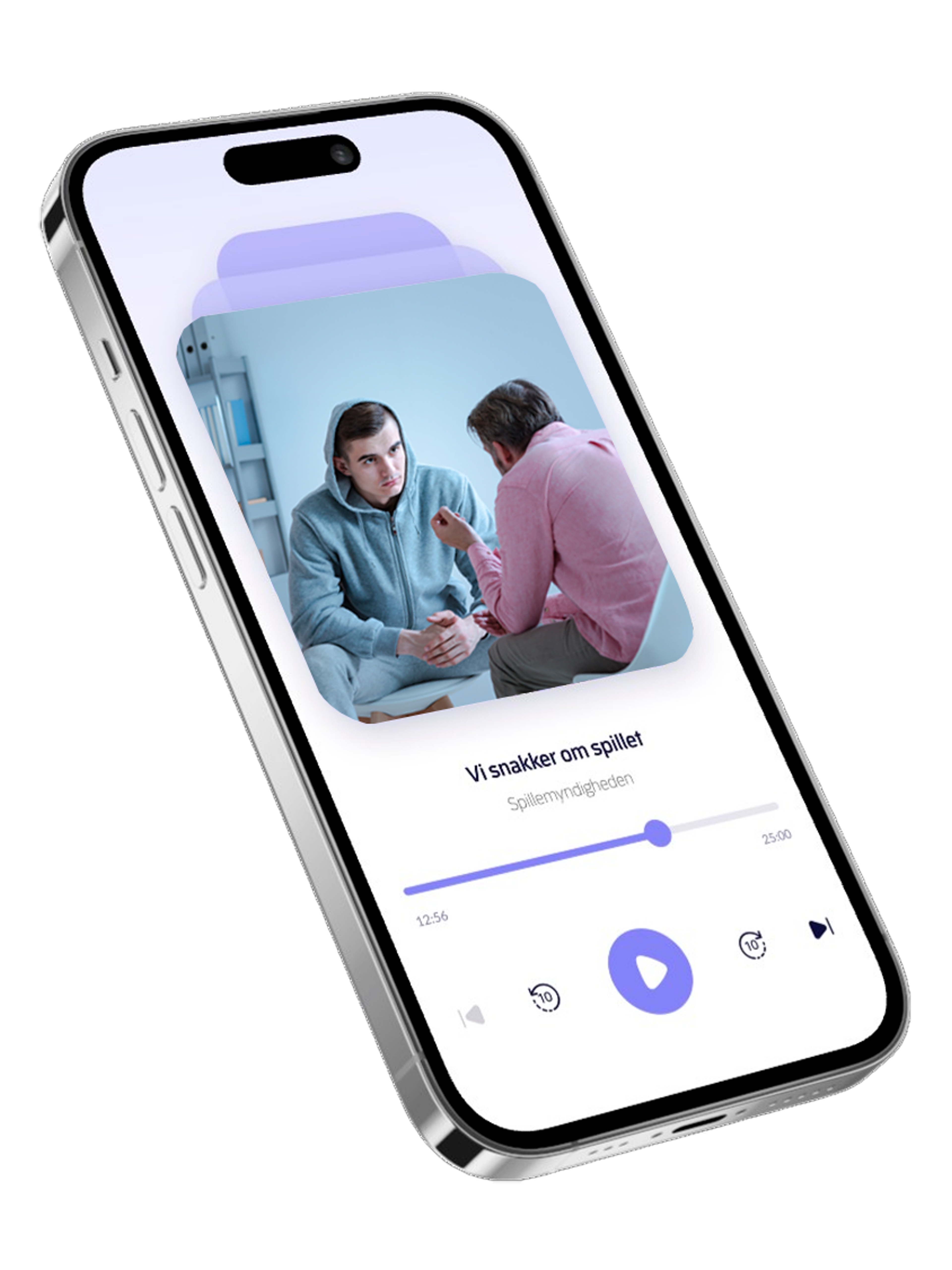 Billede af en telefon, der illustrerer podcastens afsnit
