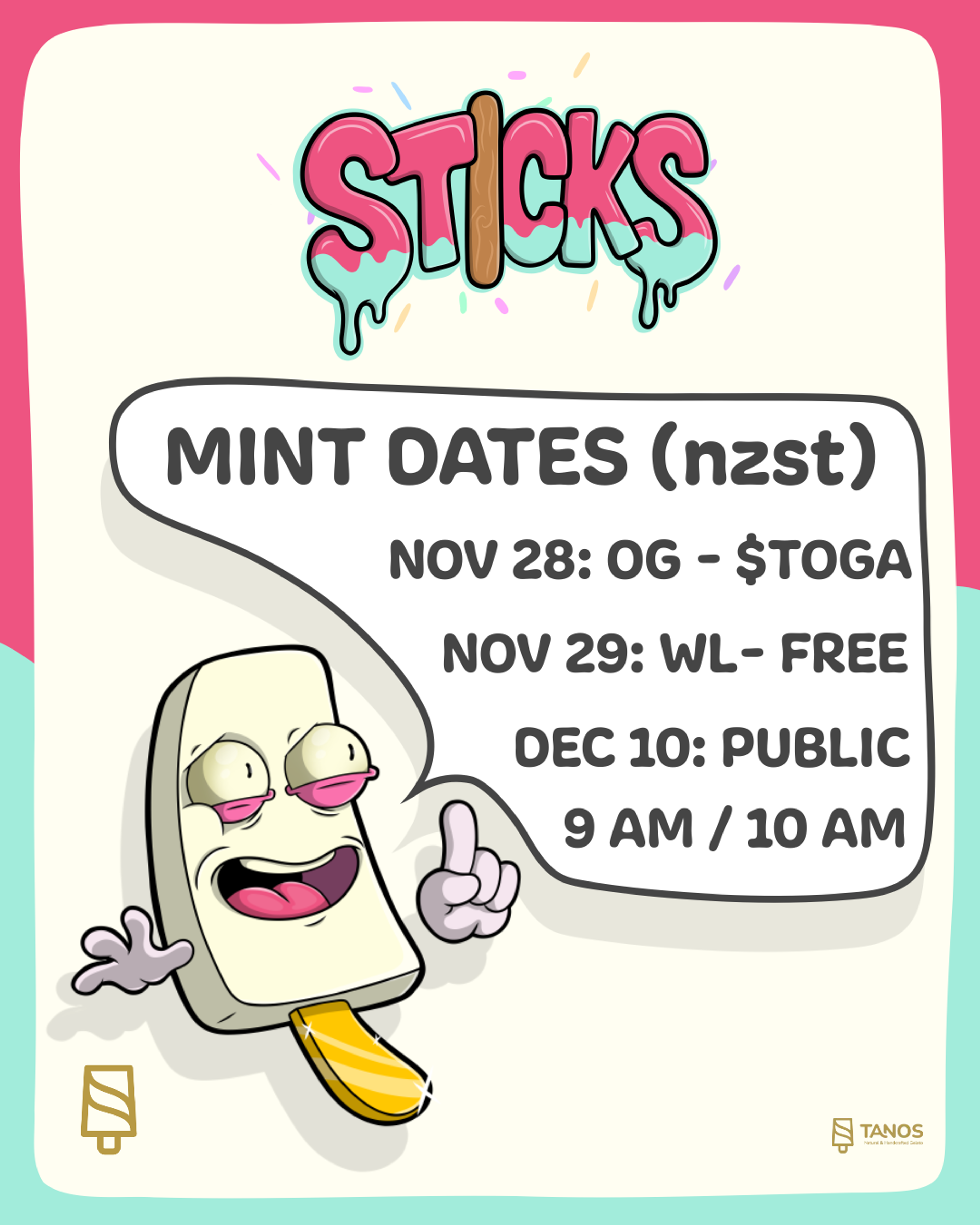 Sticks collection mint dates promotional artwork.