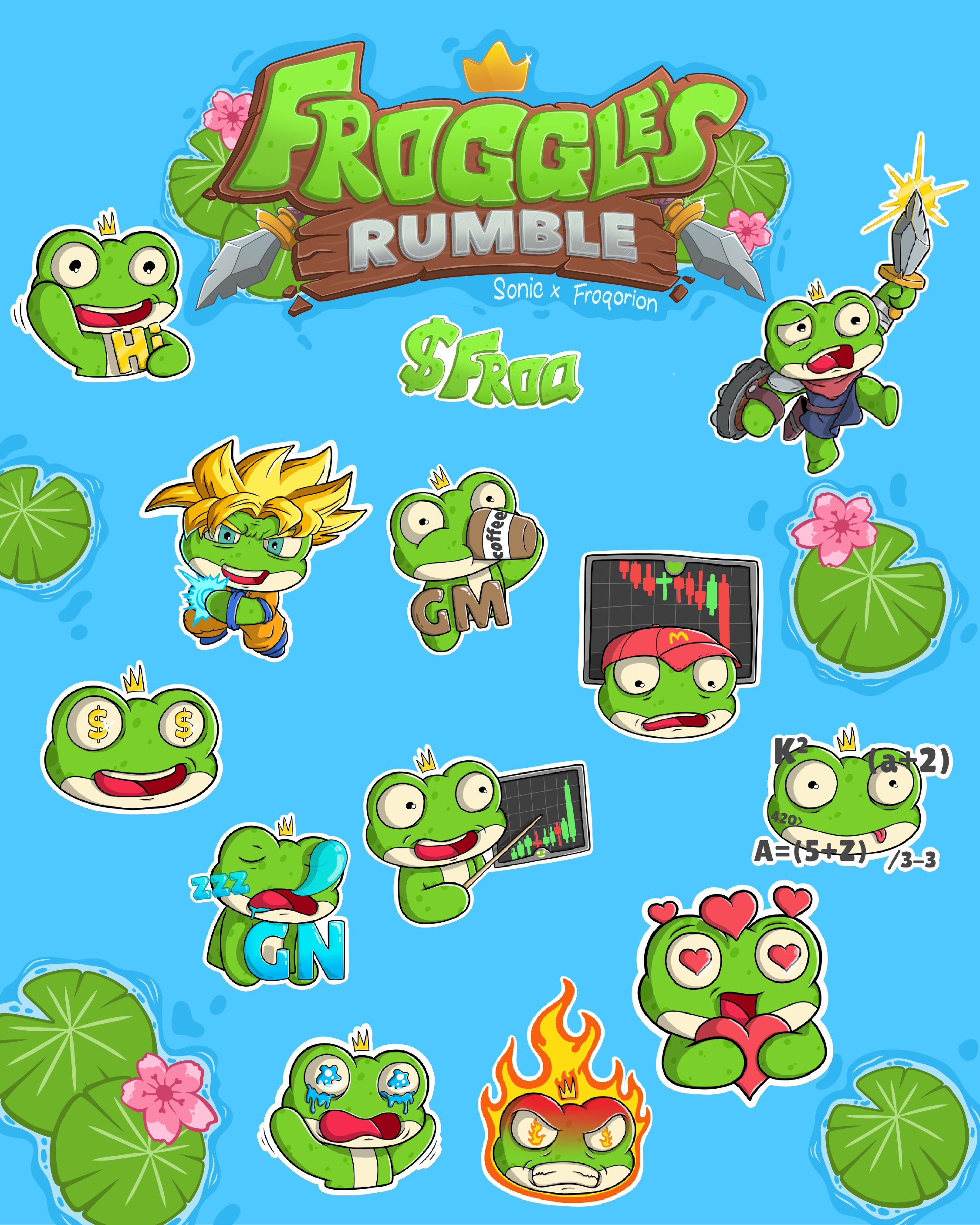 Froggle’s Rumble – Stickers & Logo artwork 1