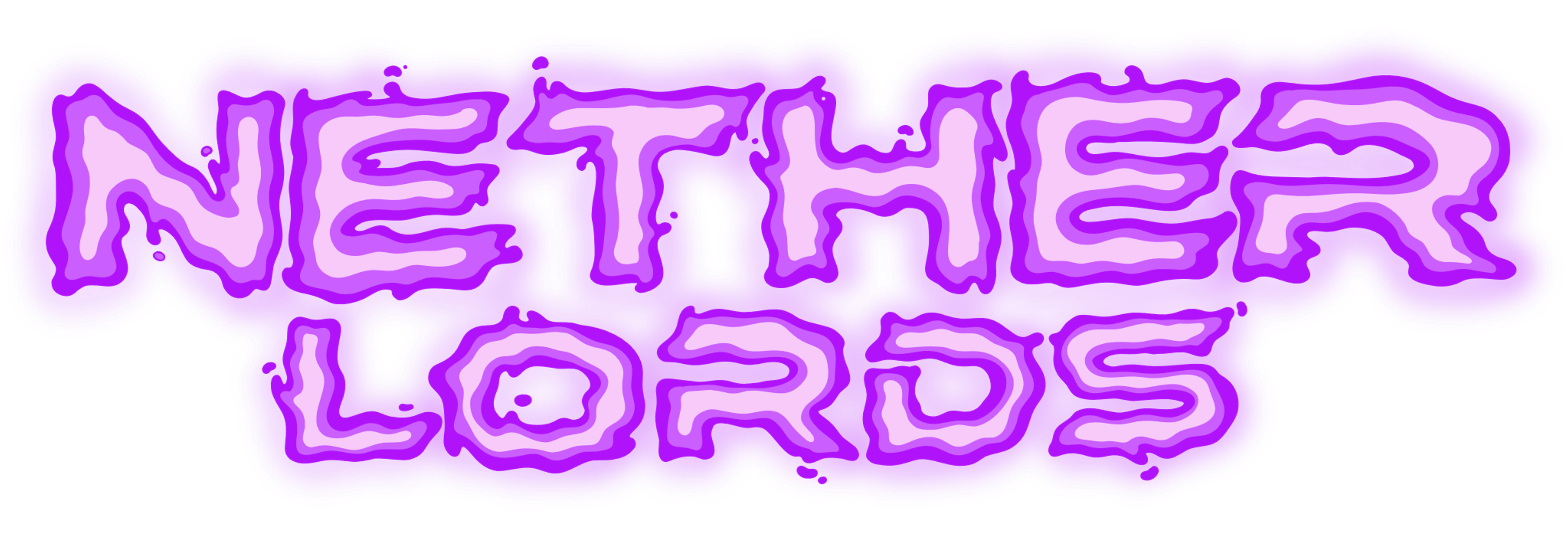 Netherlords logo in glowing purple lettering.