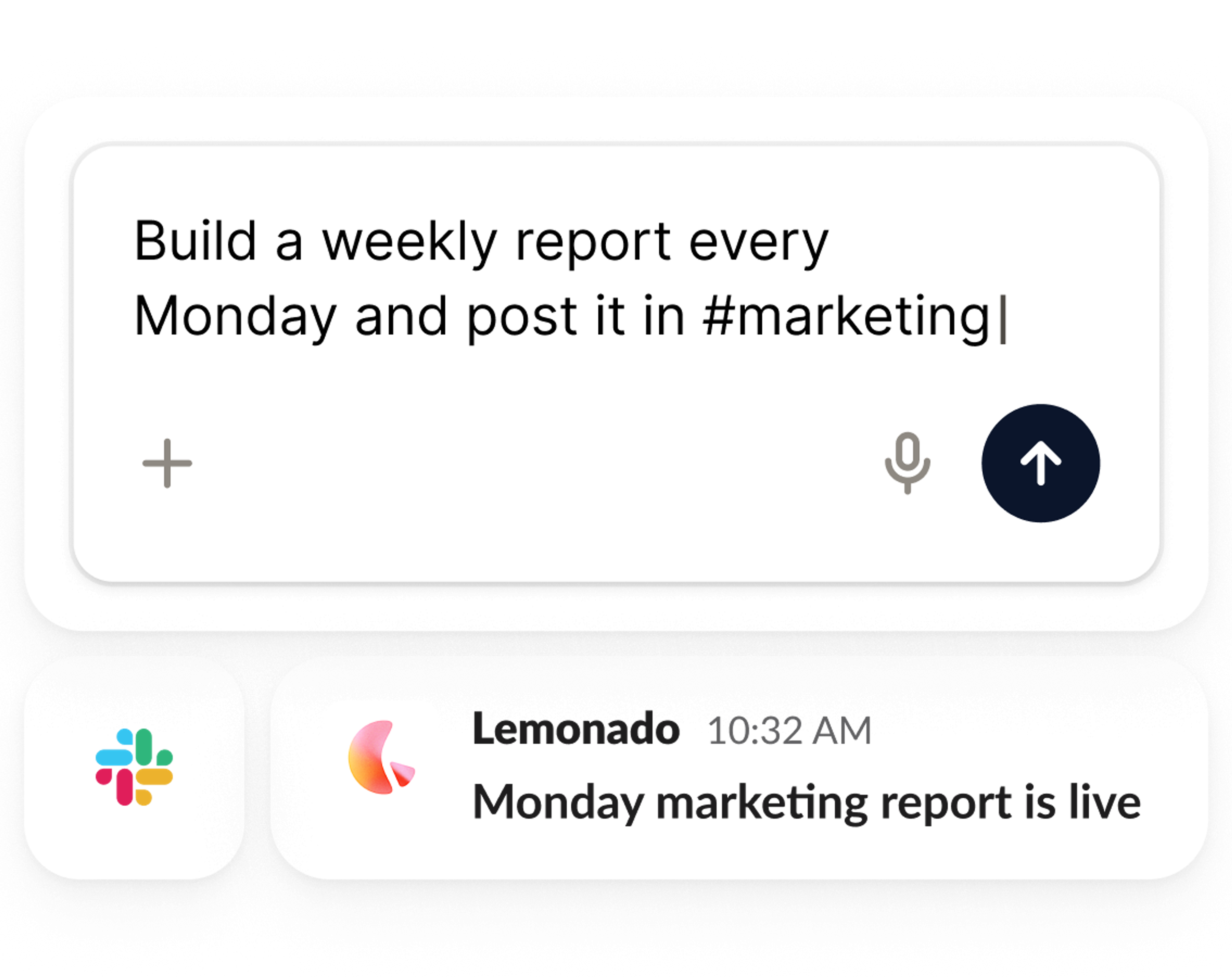 Ask Lemonado to build the weekly client report