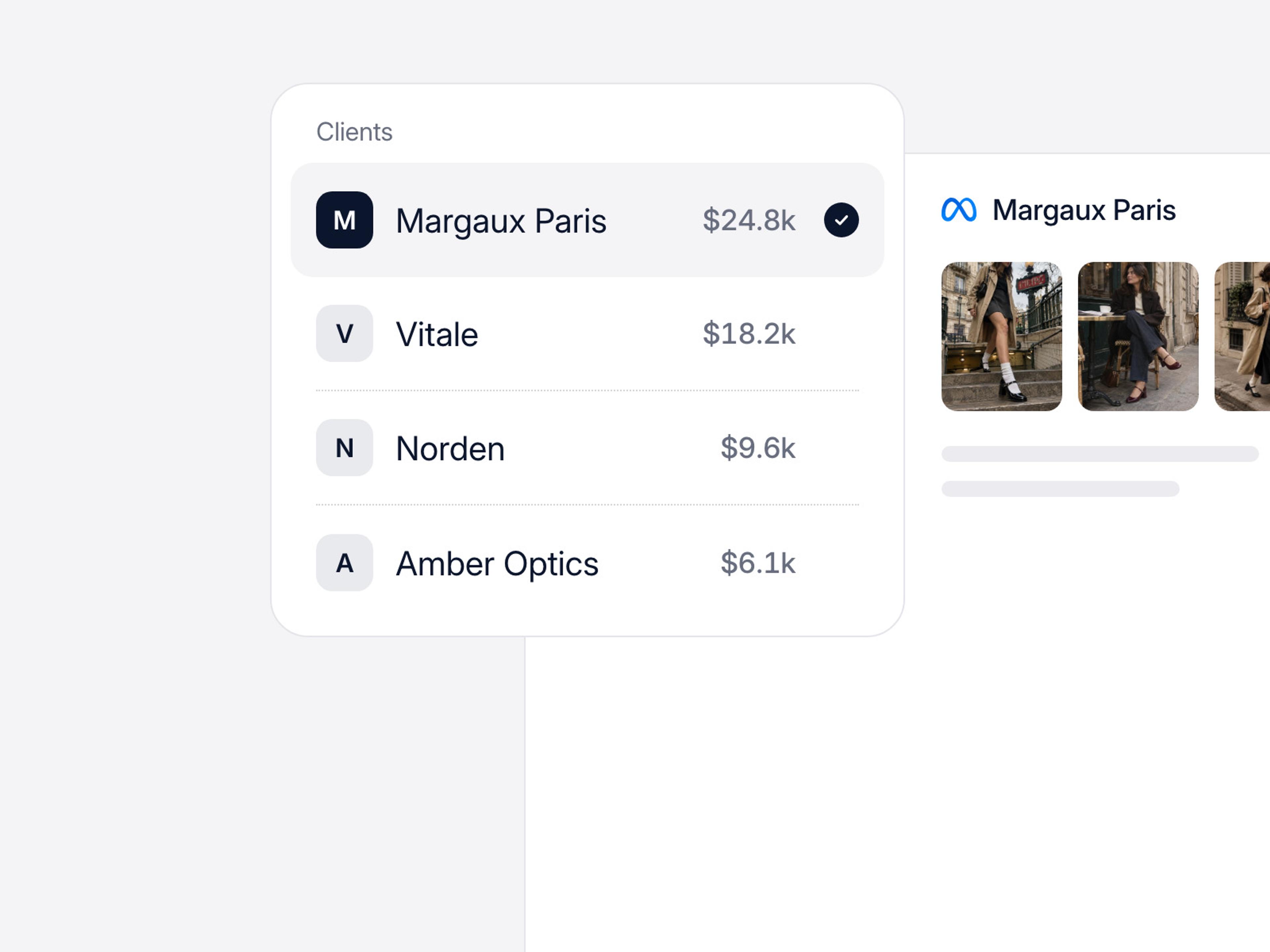 One space per client screenshot