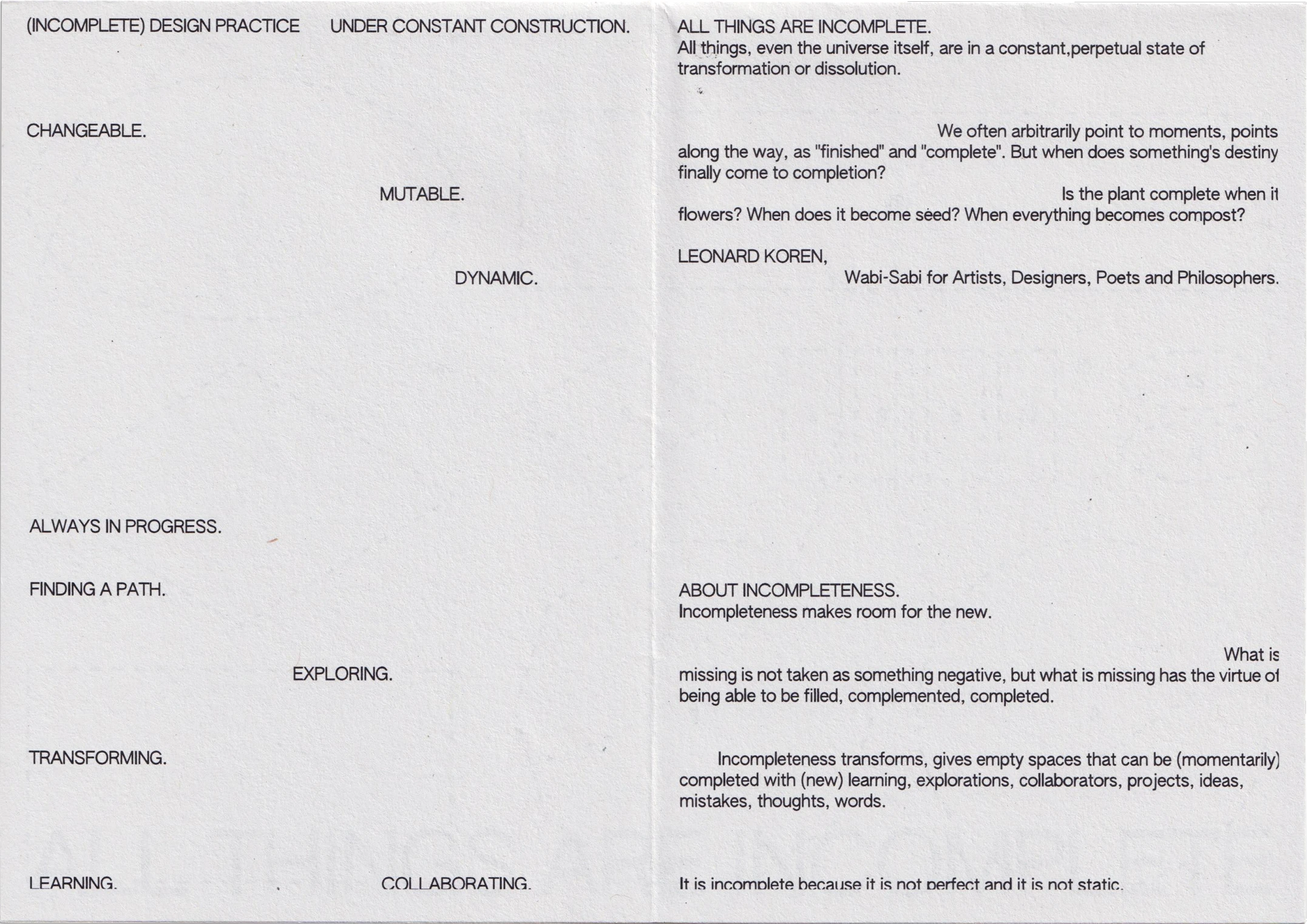 All Things Are Incomplete