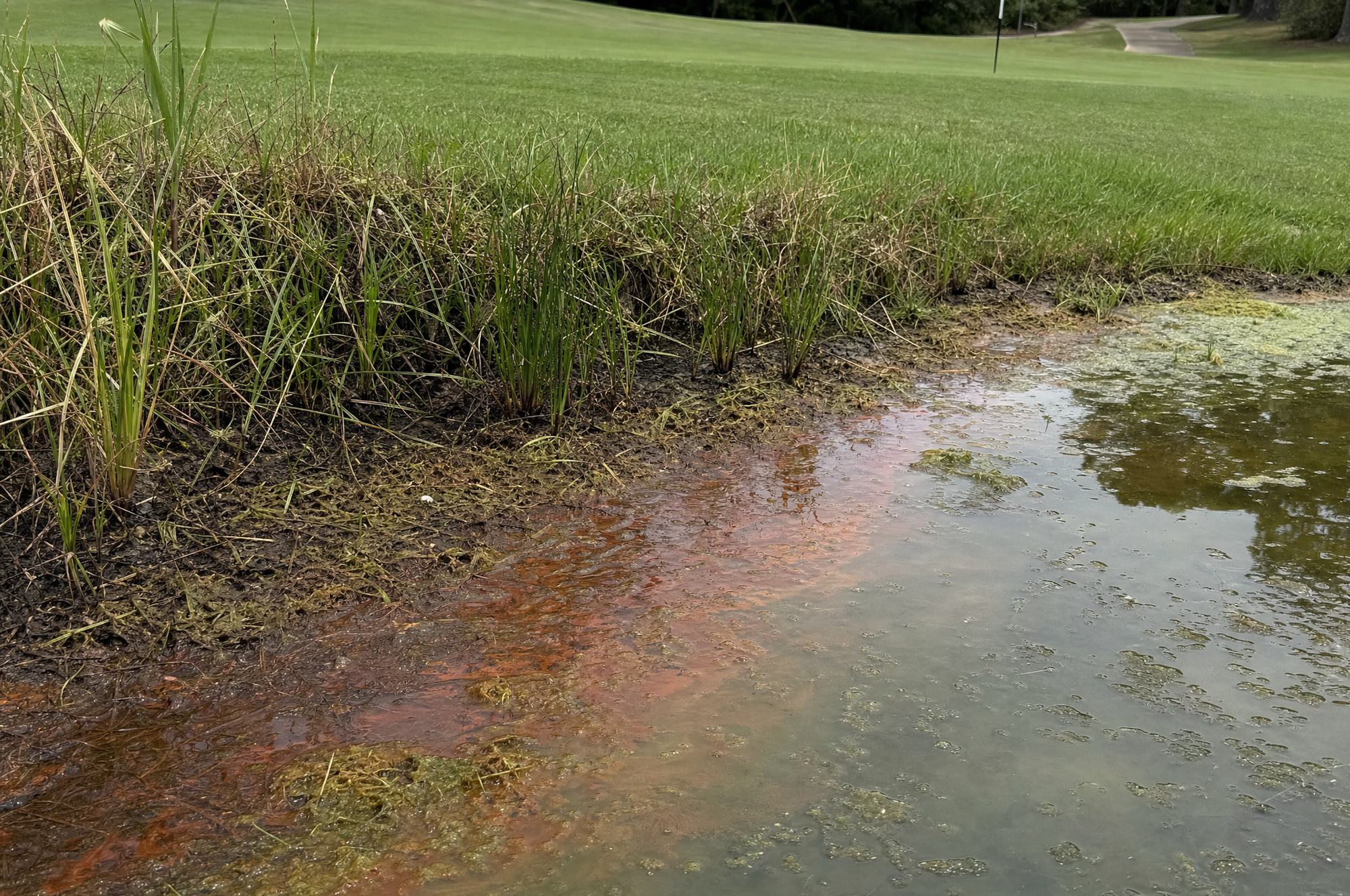 Algae on visible holes