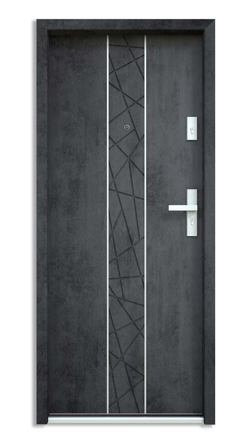Bastion A-116 Beton Czarny — intarsja inox