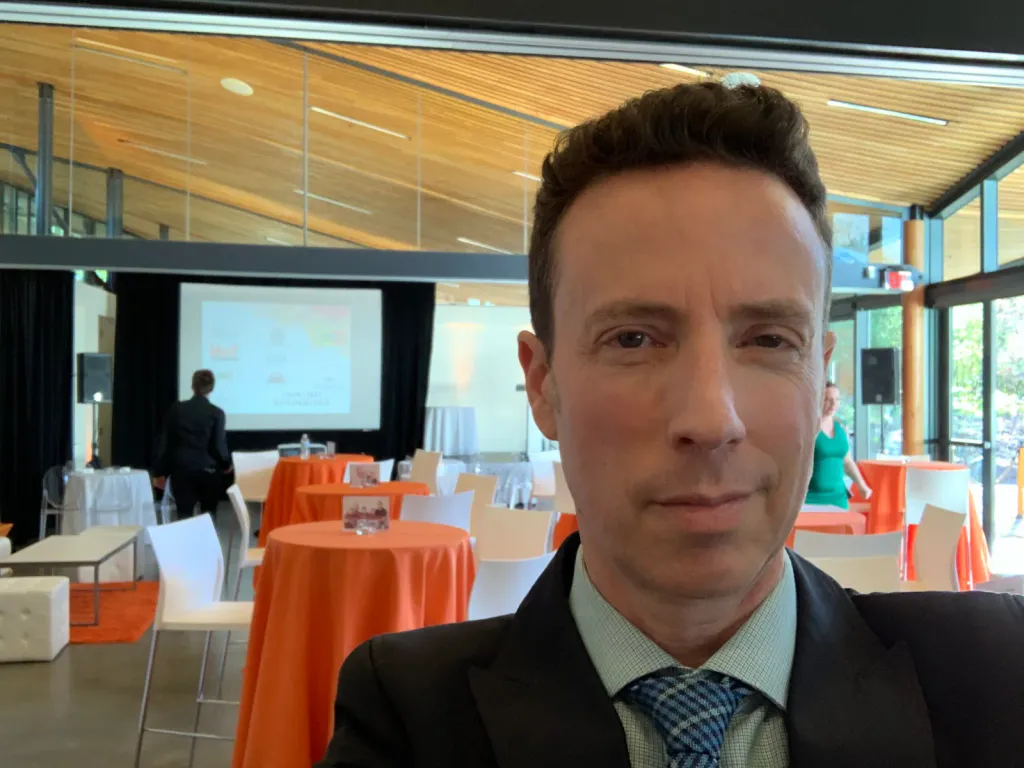Adam Growe before hosting a fundraising event