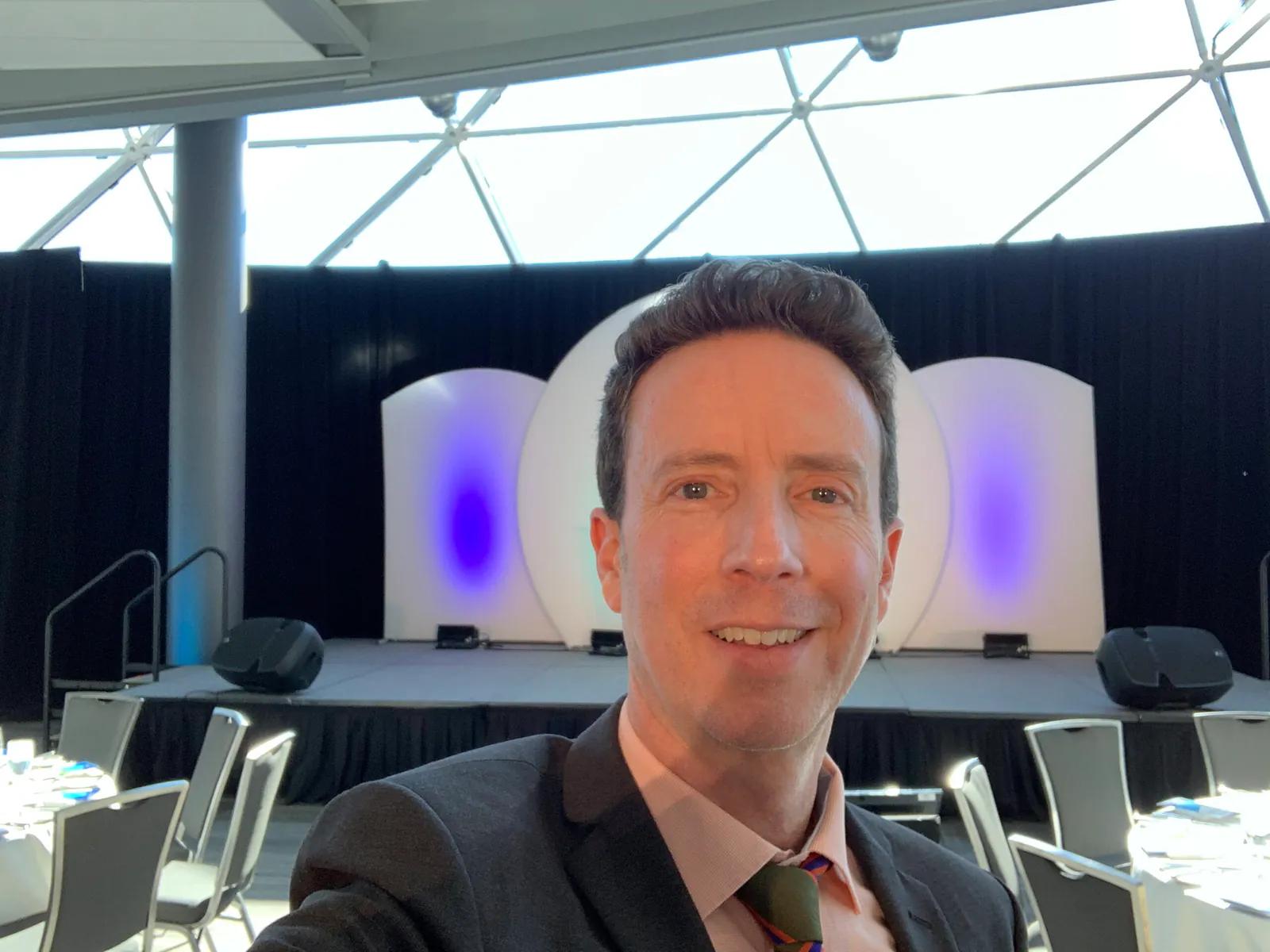 Adam Growe before hosting an event in Ottawa