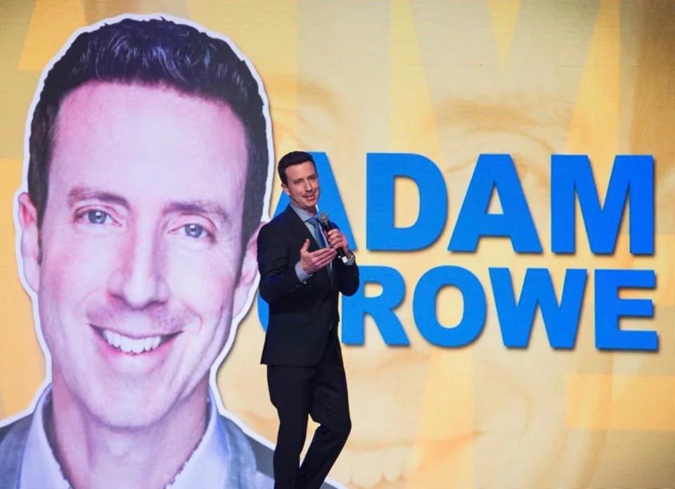 adam growe hosting a corporate event