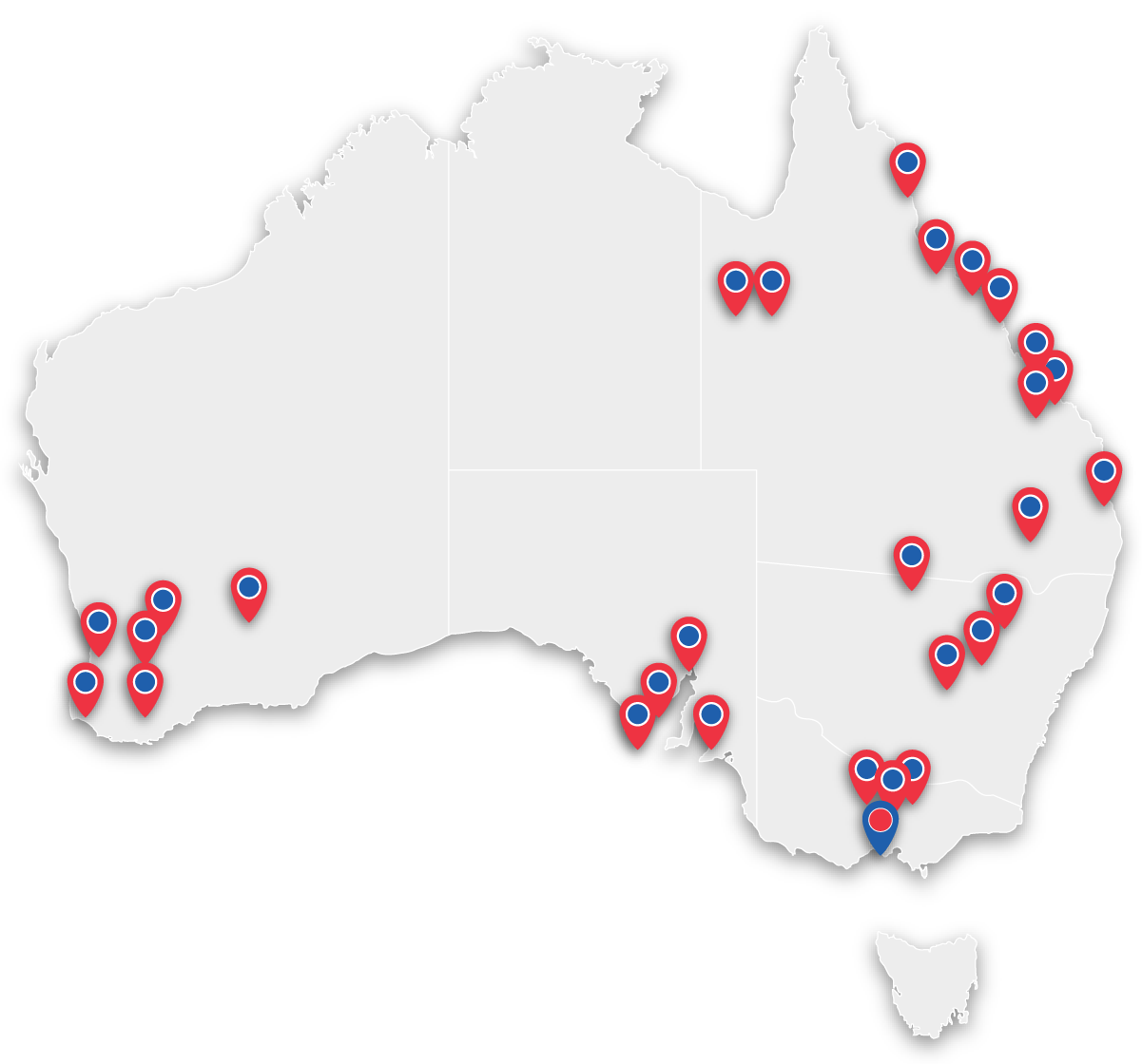 Australia fuel locations map