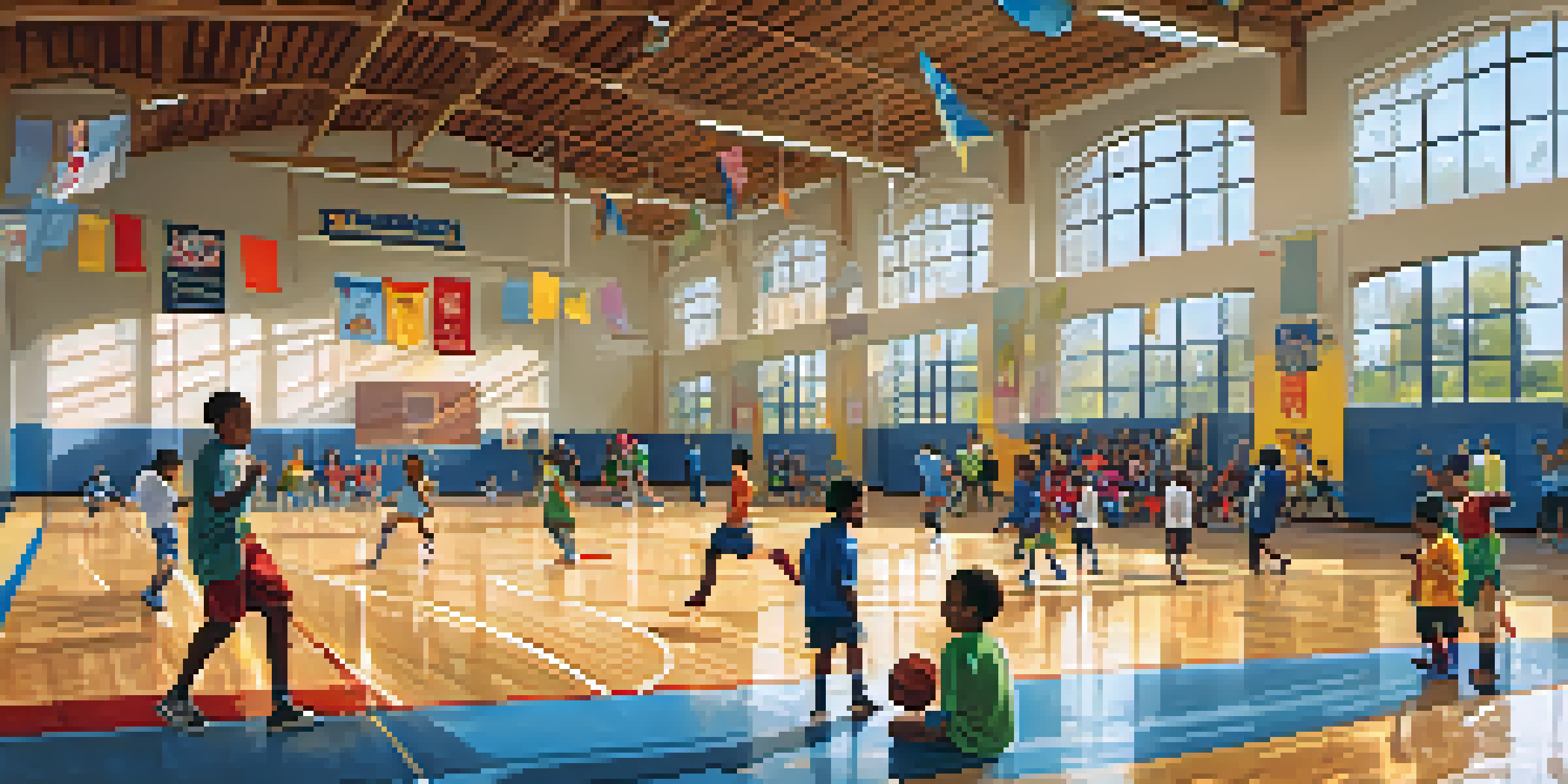 Families and children engaging in sports activities at Maryvale Community Center, with a bright and lively atmosphere.