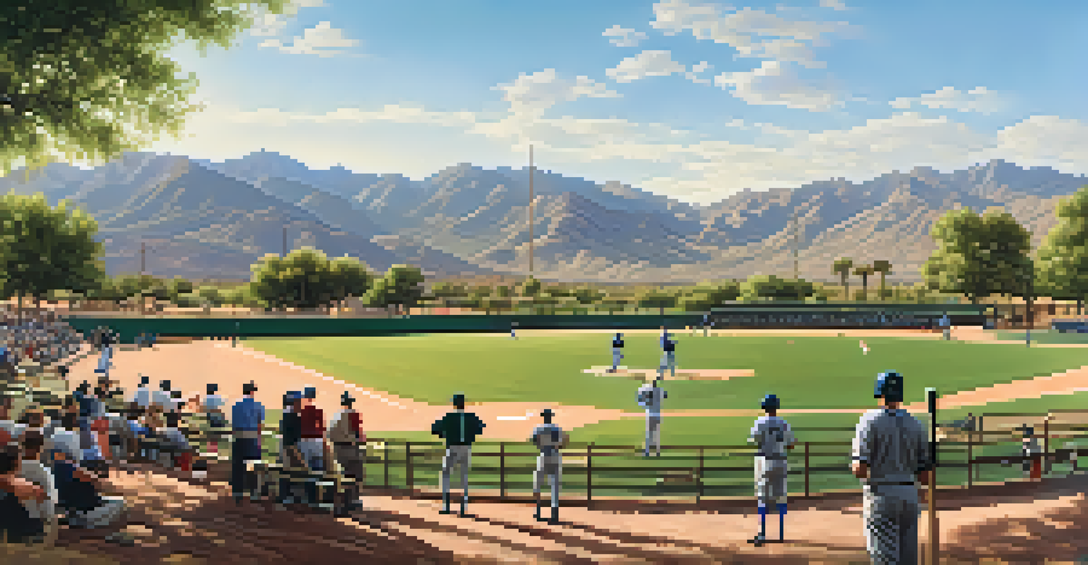 Baseball players practicing in a scenic park surrounded by mountains and natural beauty, highlighting the joy of the sport.