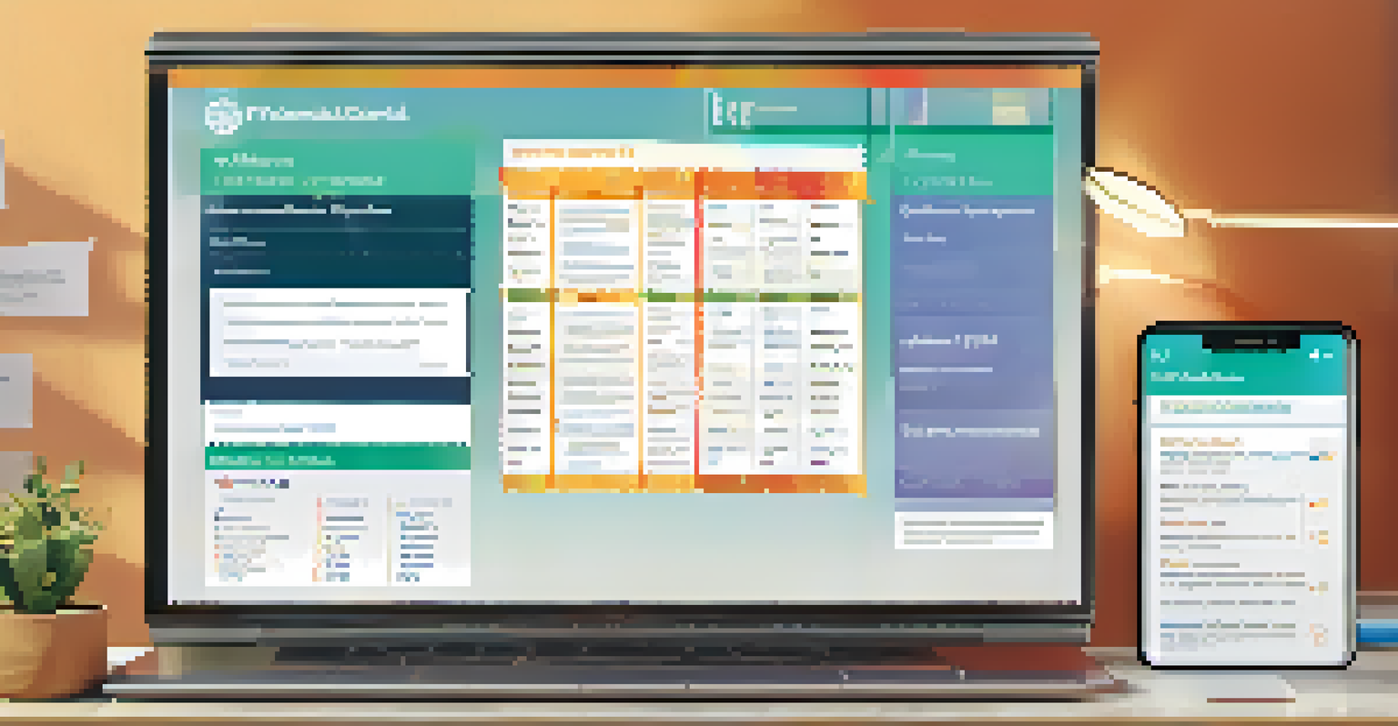 A smart device showing the Phoenix City Council website with meeting schedules, surrounded by desk items.