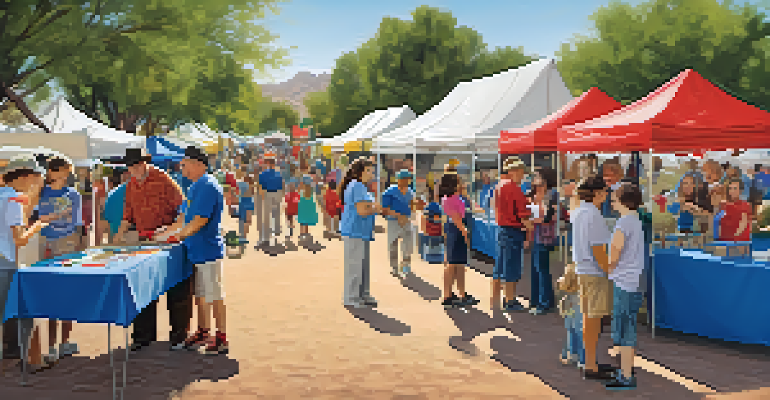 A community outreach event with families participating in educational activities and interacting with historical displays in a local park.