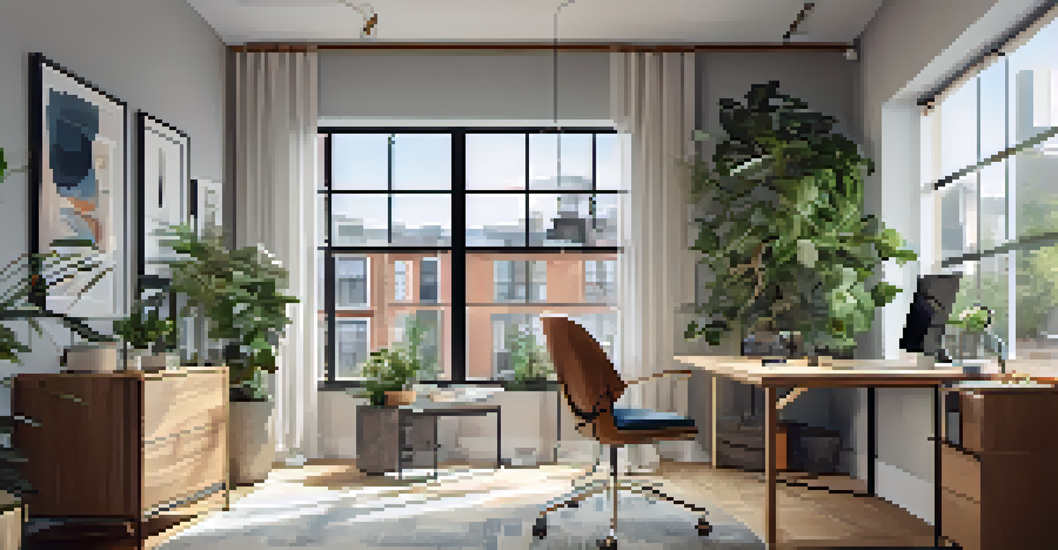 A modern apartment interior suitable for remote work with a well-designed home office.