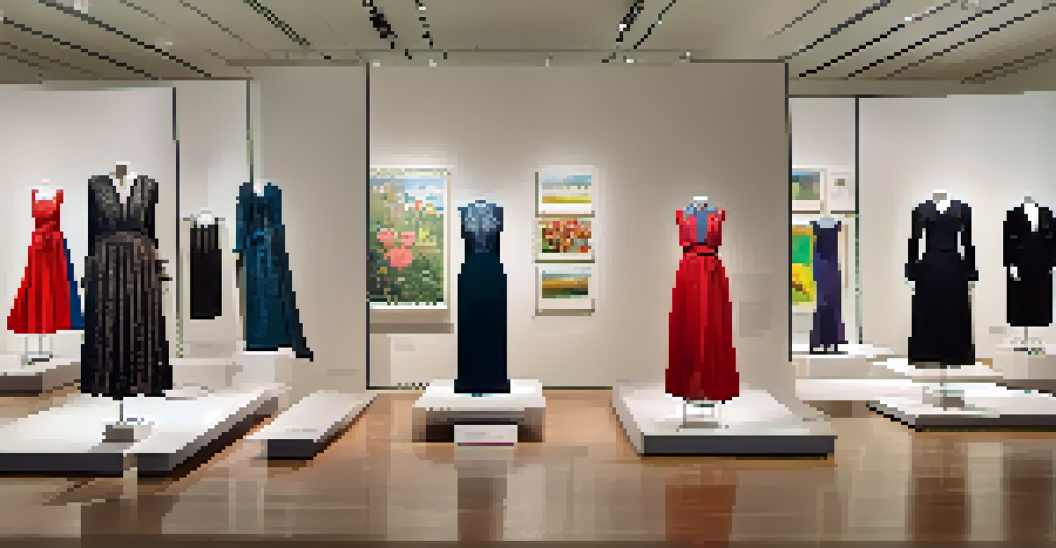 An art exhibition featuring garments and contemporary art at the Phoenix Art Museum.