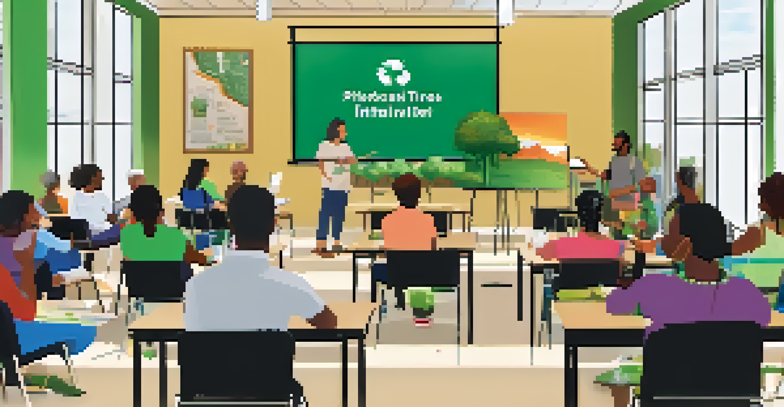 A community workshop in Phoenix focused on sustainability, with diverse residents participating in discussions and activities.
