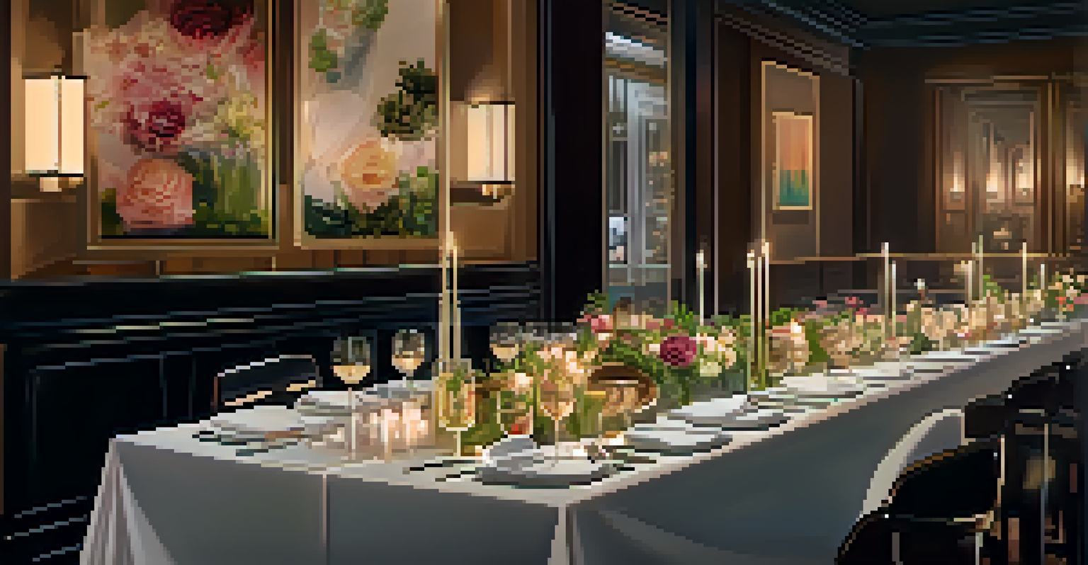An elegant dinner table with fusion cuisine and cocktails in a sophisticated restaurant setting.