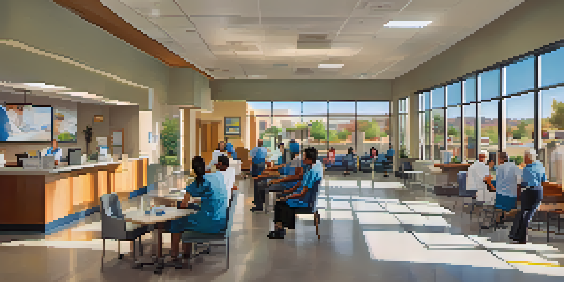A busy primary care clinic in Phoenix with diverse patients and healthcare providers in a bright and welcoming setting.