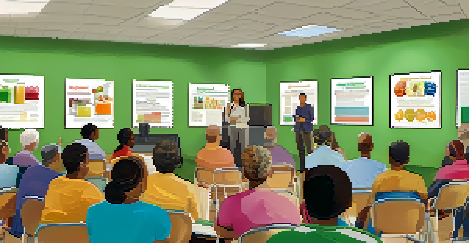 A diverse group attending a health education workshop in a community center.