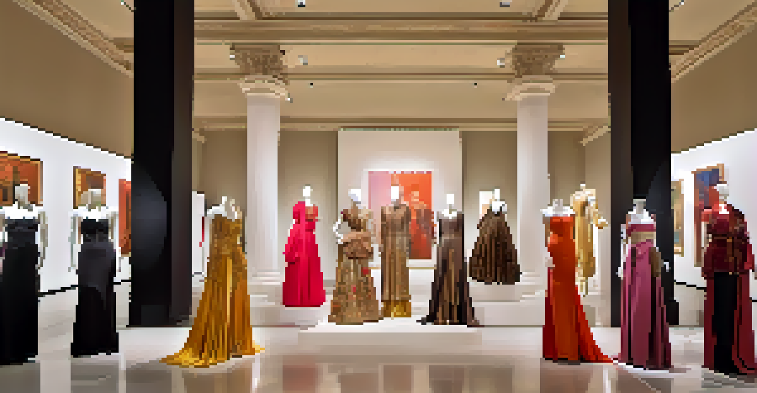 The Arizona Costume Institute Fashion Show featuring elegant costumes displayed in a beautifully lit museum setting.
