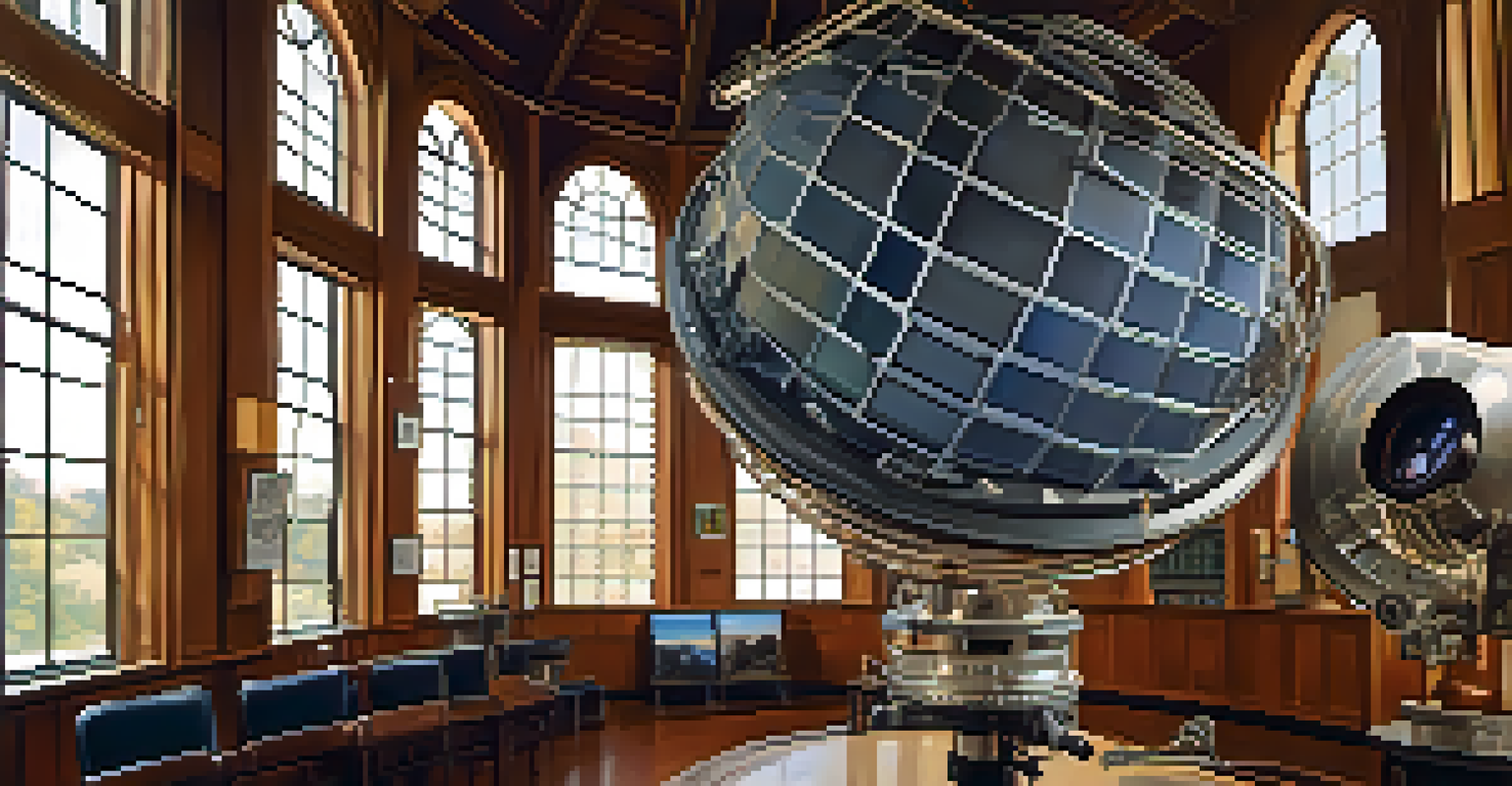 Interior shot of the Steward Observatory featuring the 61-inch telescope under warm lighting.