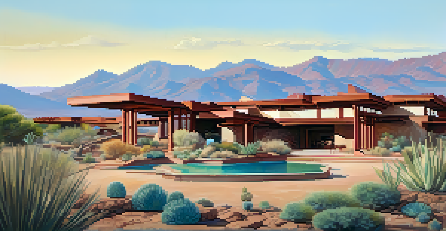 Taliesin West, showcasing organic architecture integrated with the desert landscape.