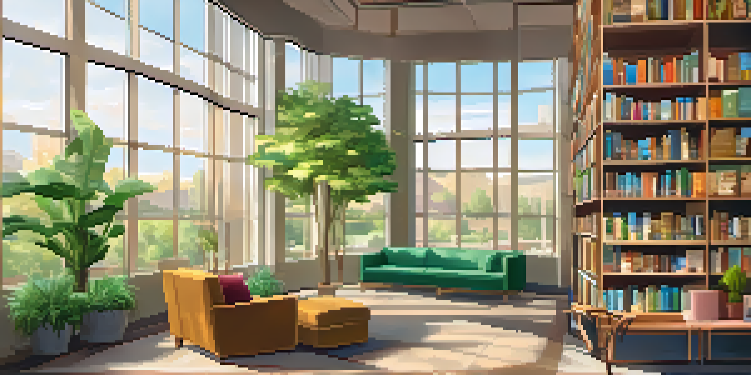 A warm and inviting reading nook in the Phoenix Public Library, with natural light, bookshelves, and comfortable seating.