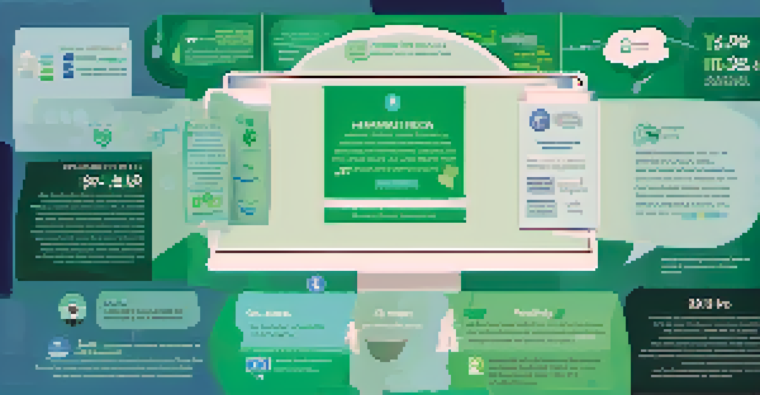 An infographic about mental health awareness with illustrated icons and bold text on a calming blue and green gradient background.