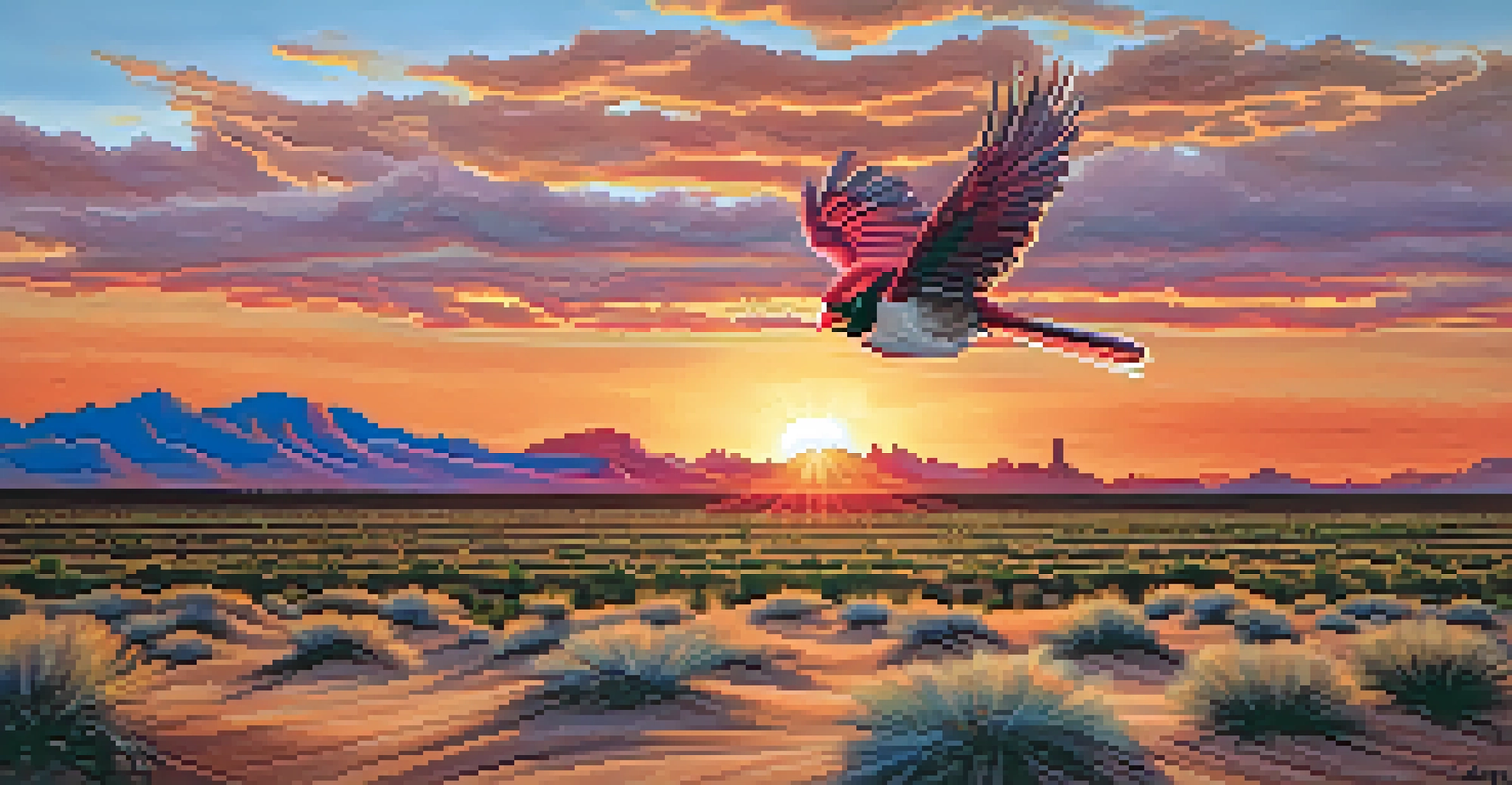The Arizona Cardinals logo in front of a beautiful Arizona desert sunset, blending team spirit with the local landscape.