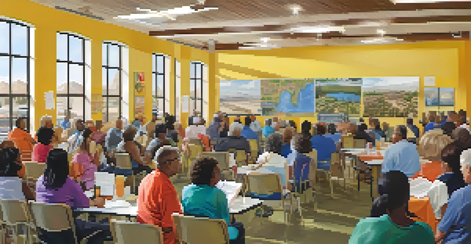 Residents attending an emergency preparedness workshop in a community center in Phoenix, Arizona.