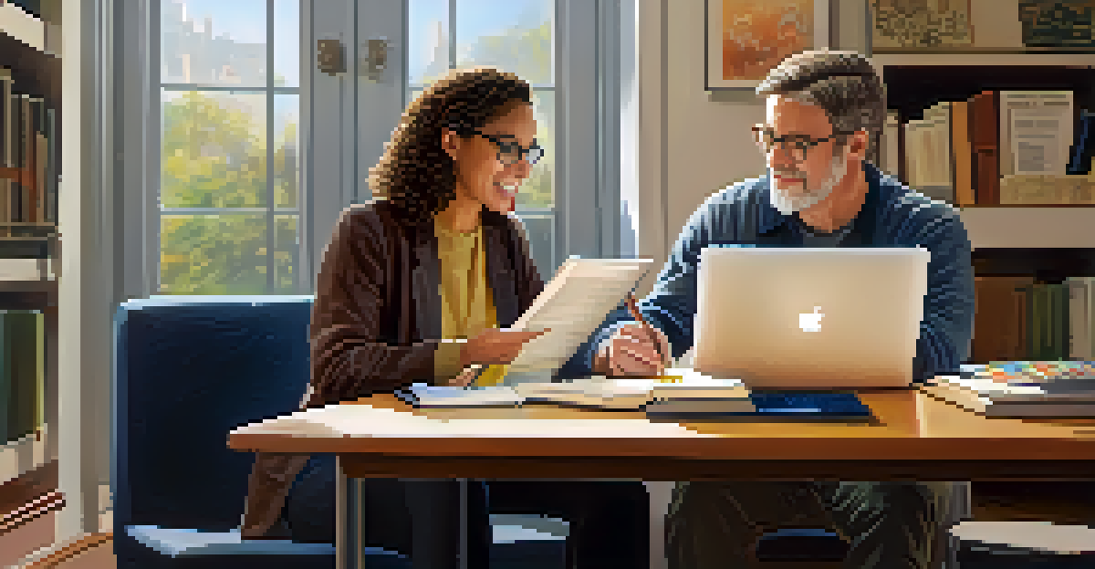 An academic advisor assisting a student in a welcoming office environment, highlighting personalized education support.