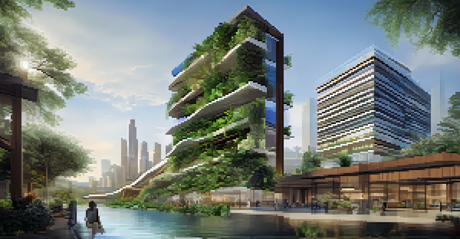 A building showcasing biophilic design with nature integrated into its architecture in Phoenix.