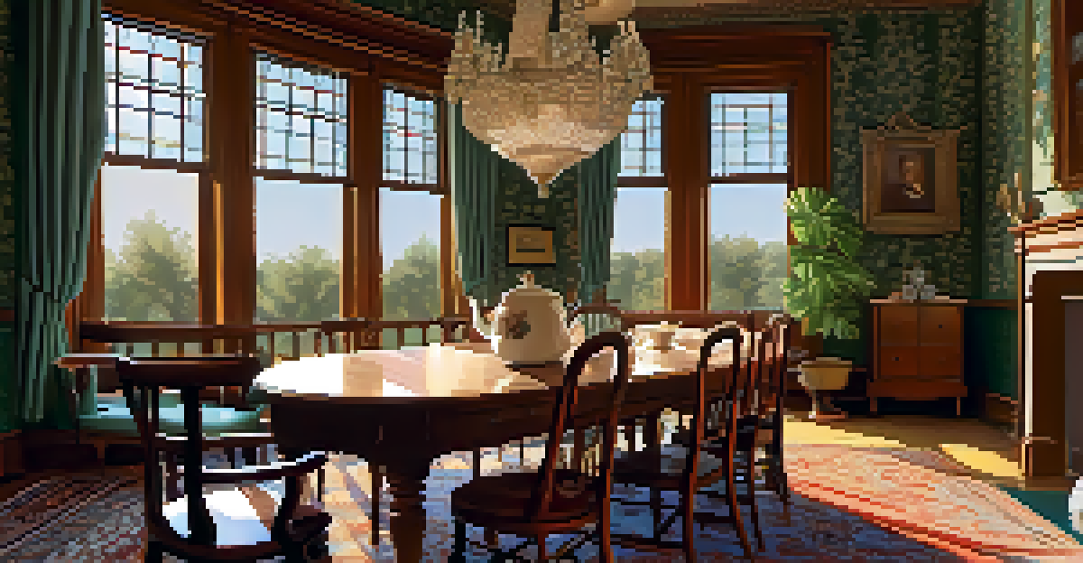 Interior of the Rosson House Museum showcasing Victorian decor and vintage furnishings.