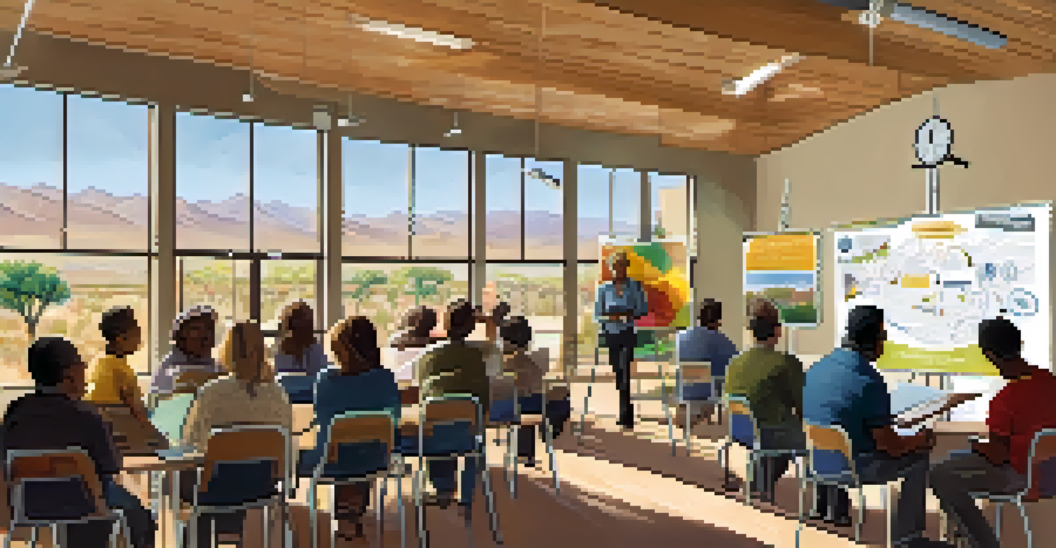 A workshop in a community center in Phoenix about community solar programs with an engaged audience.