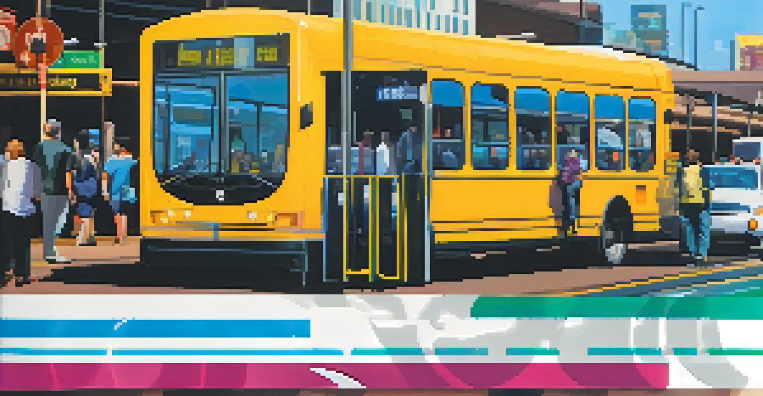 A close-up of a Phoenix public transport ticket with a bus arriving in the background, ready for commuters to board.