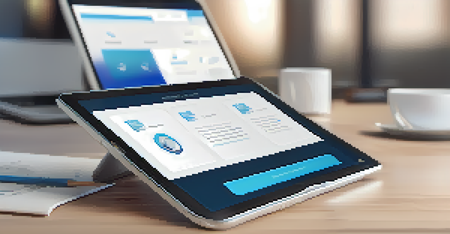 A modern branding design on a device, showcasing a minimalist logo and user interface.