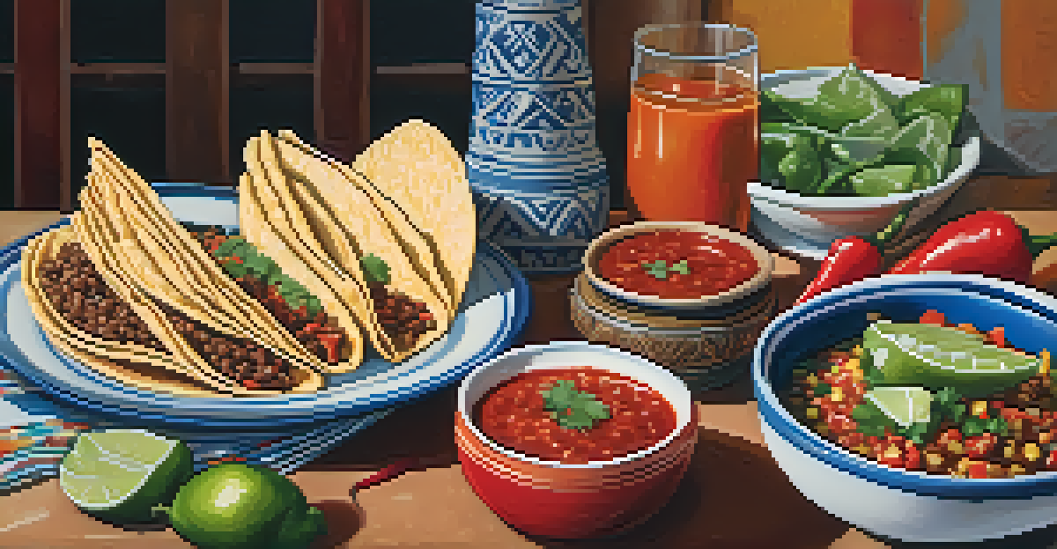 A beautifully arranged table with traditional Phoenix dishes, including tacos and salsas, showcasing a local culinary experience.