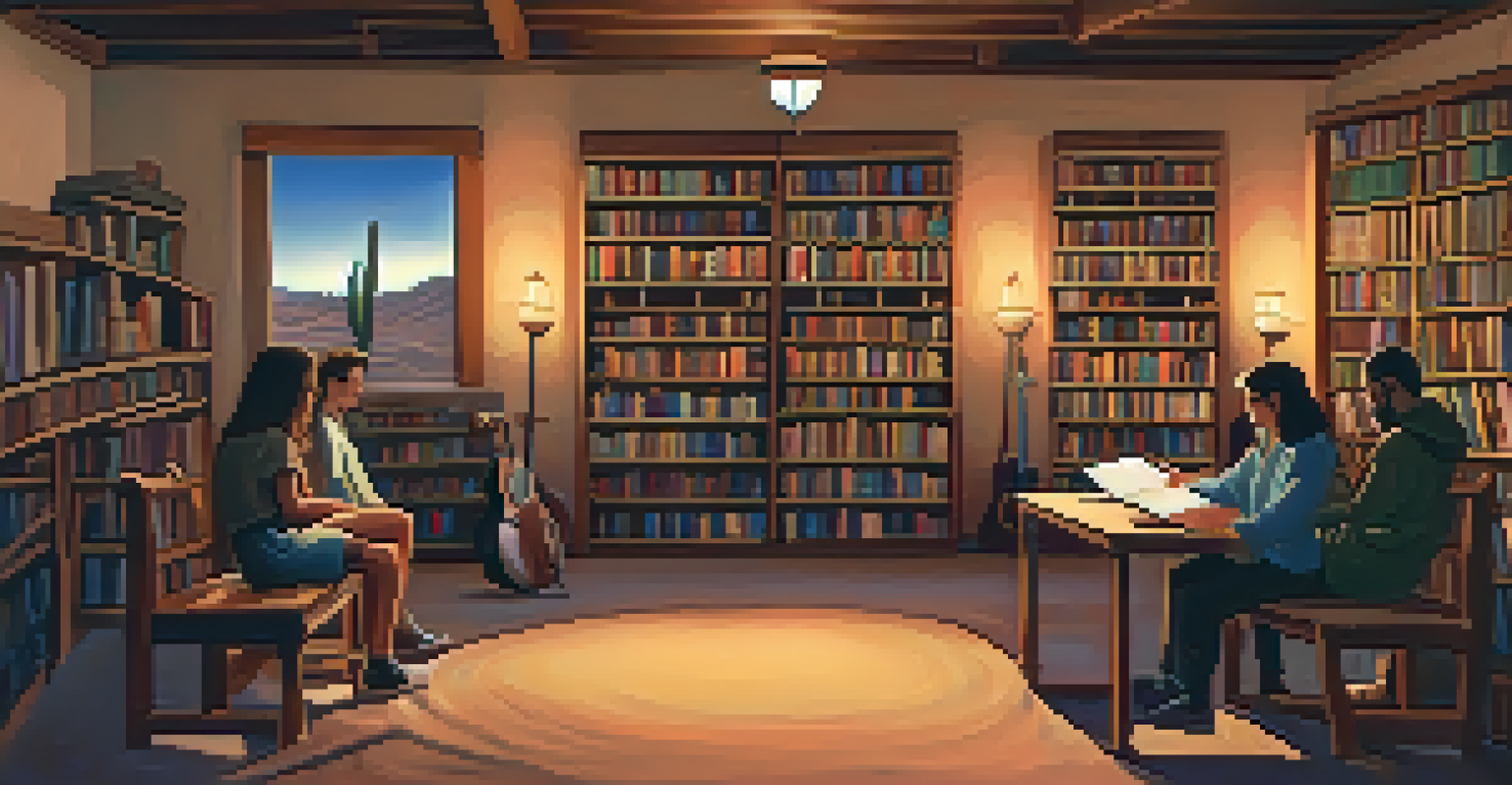 A young poet performing at an open mic session in a cozy setting, with shelves of books and a small audience captivated by the performance.
