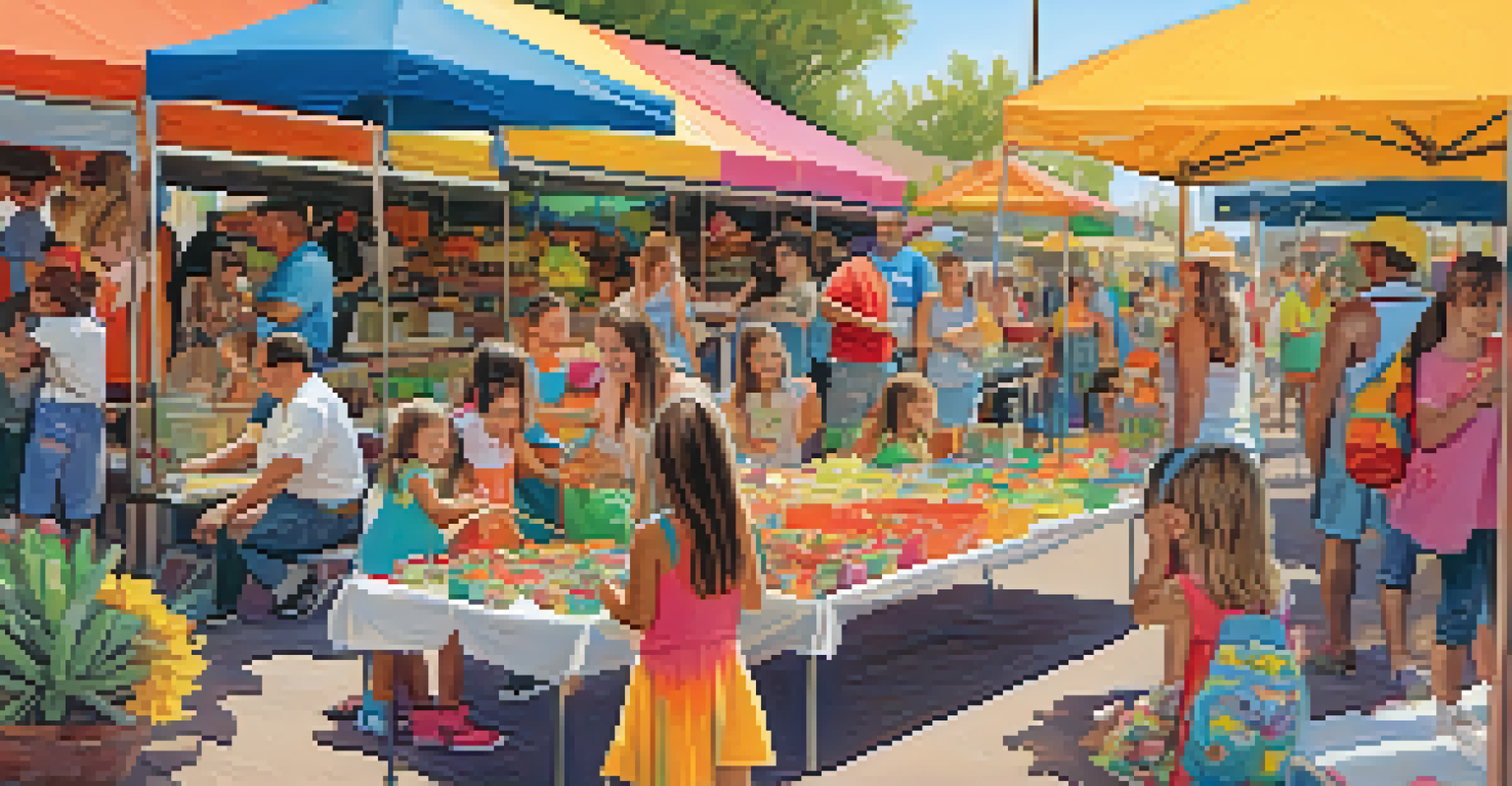 Children enjoying face painting and crafts at a family-friendly outdoor market in Phoenix.