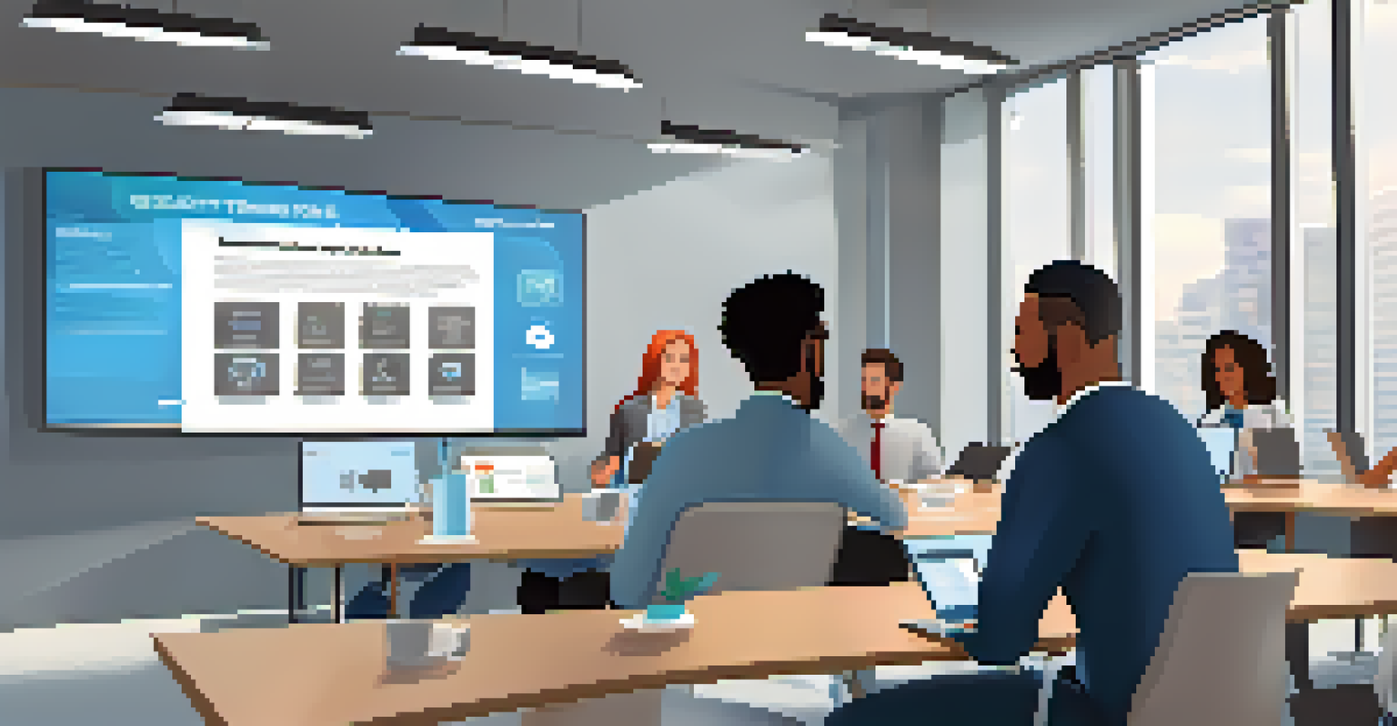 A diverse team participating in a cloud security training session in a bright modern meeting room.