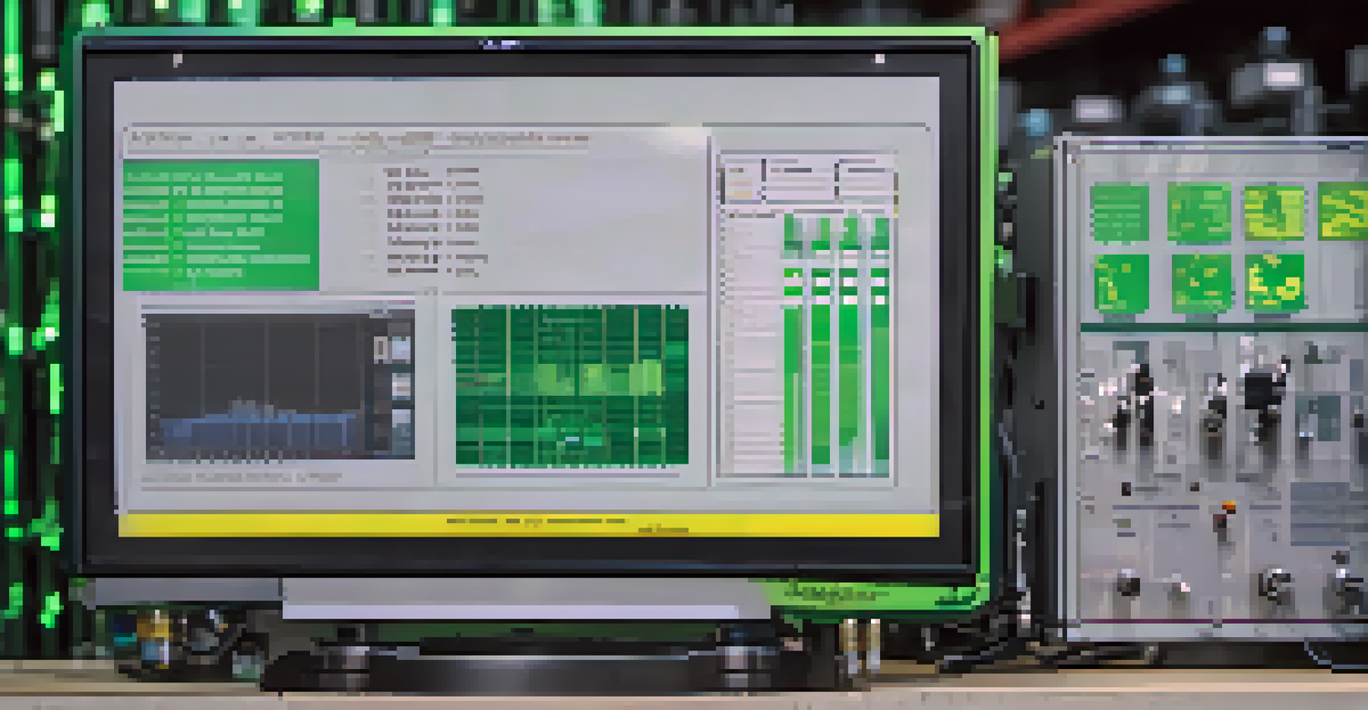 A close-up view of a machine's sensors and data screen, showcasing the intricate components and readings.