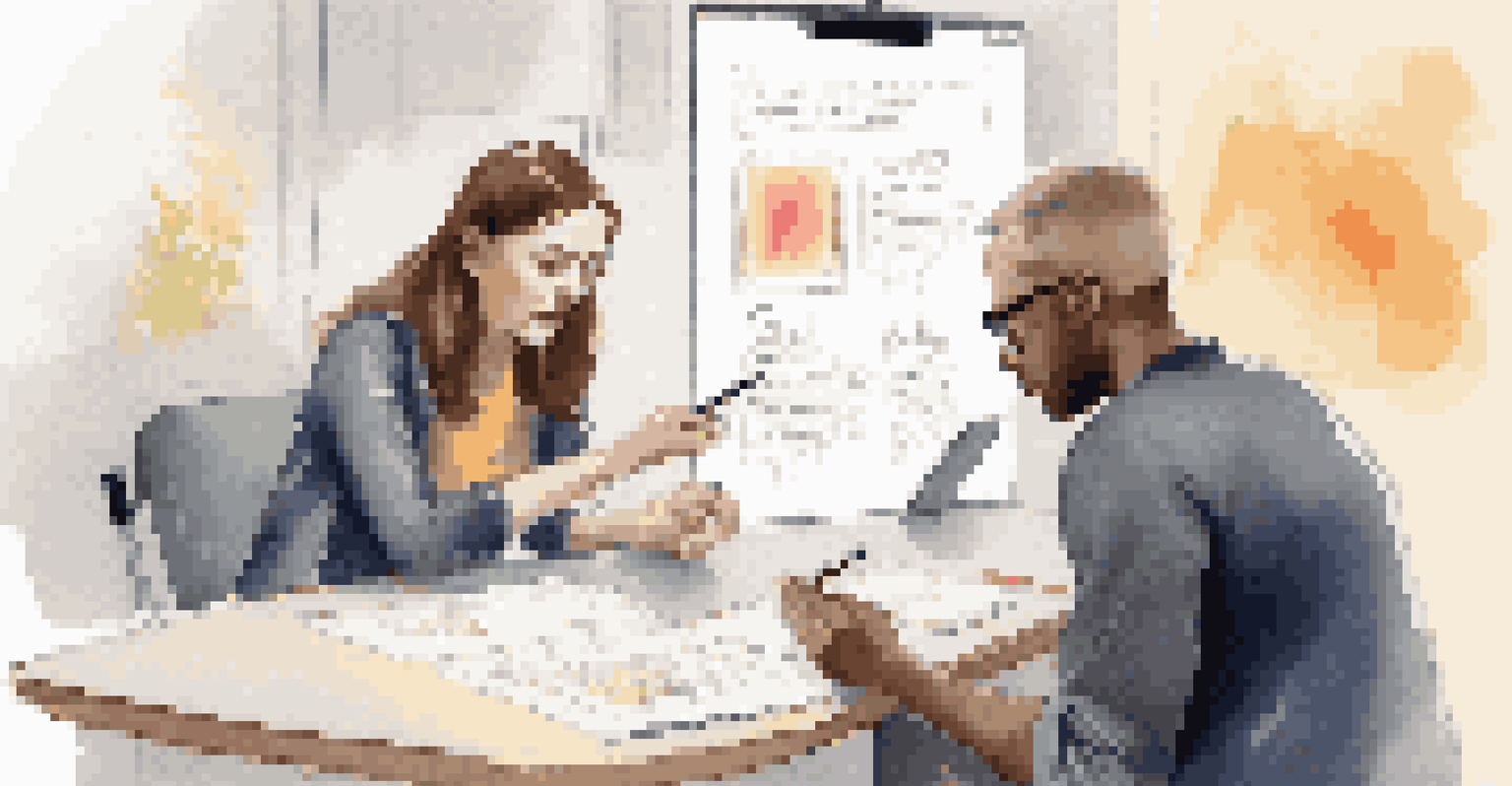 A user testing a tablet prototype with a designer observing and taking notes, both focused under bright lighting.